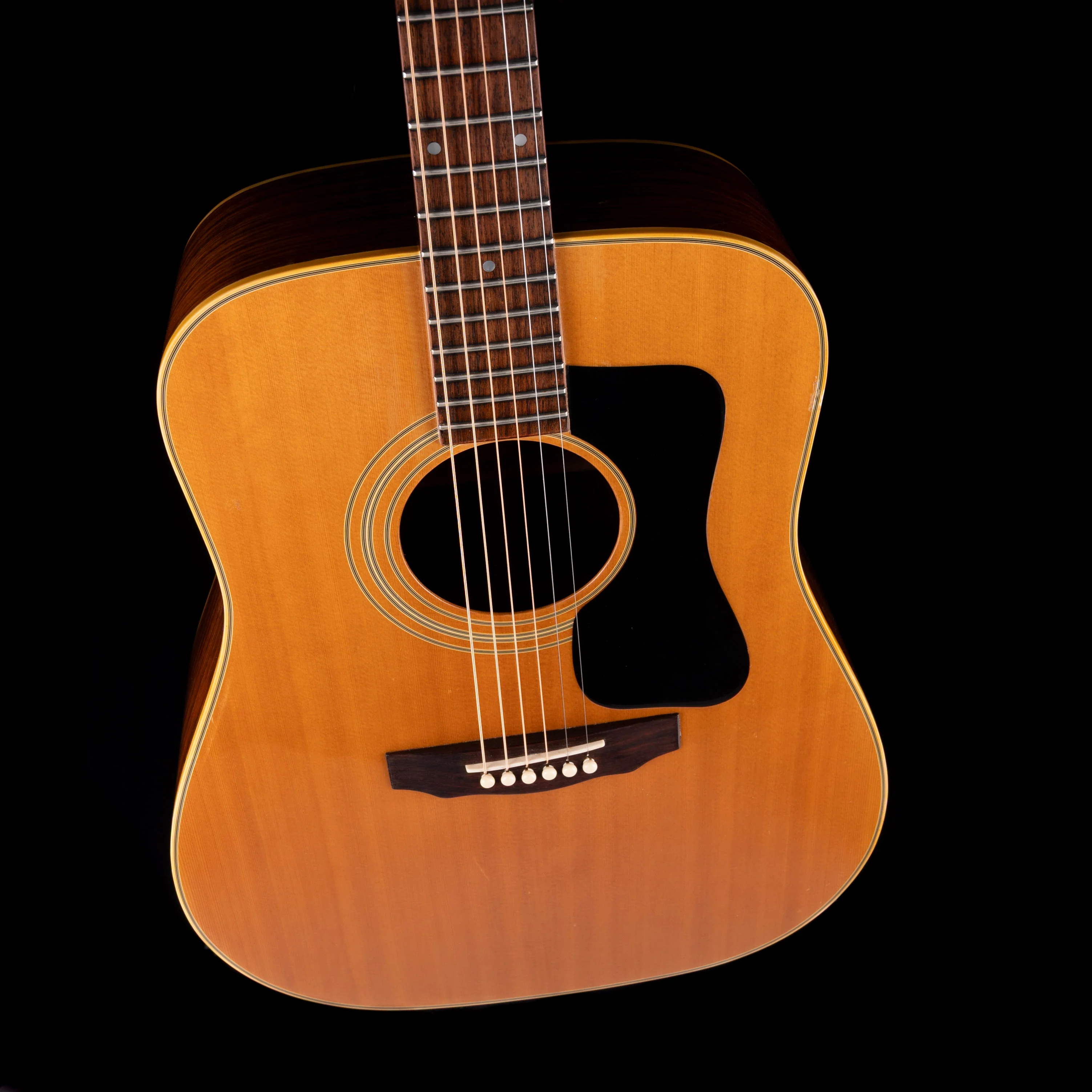 Pre Owned 1970's Rider RG-500 Acoustic Guitar Natural With Gig Bag - Image 3