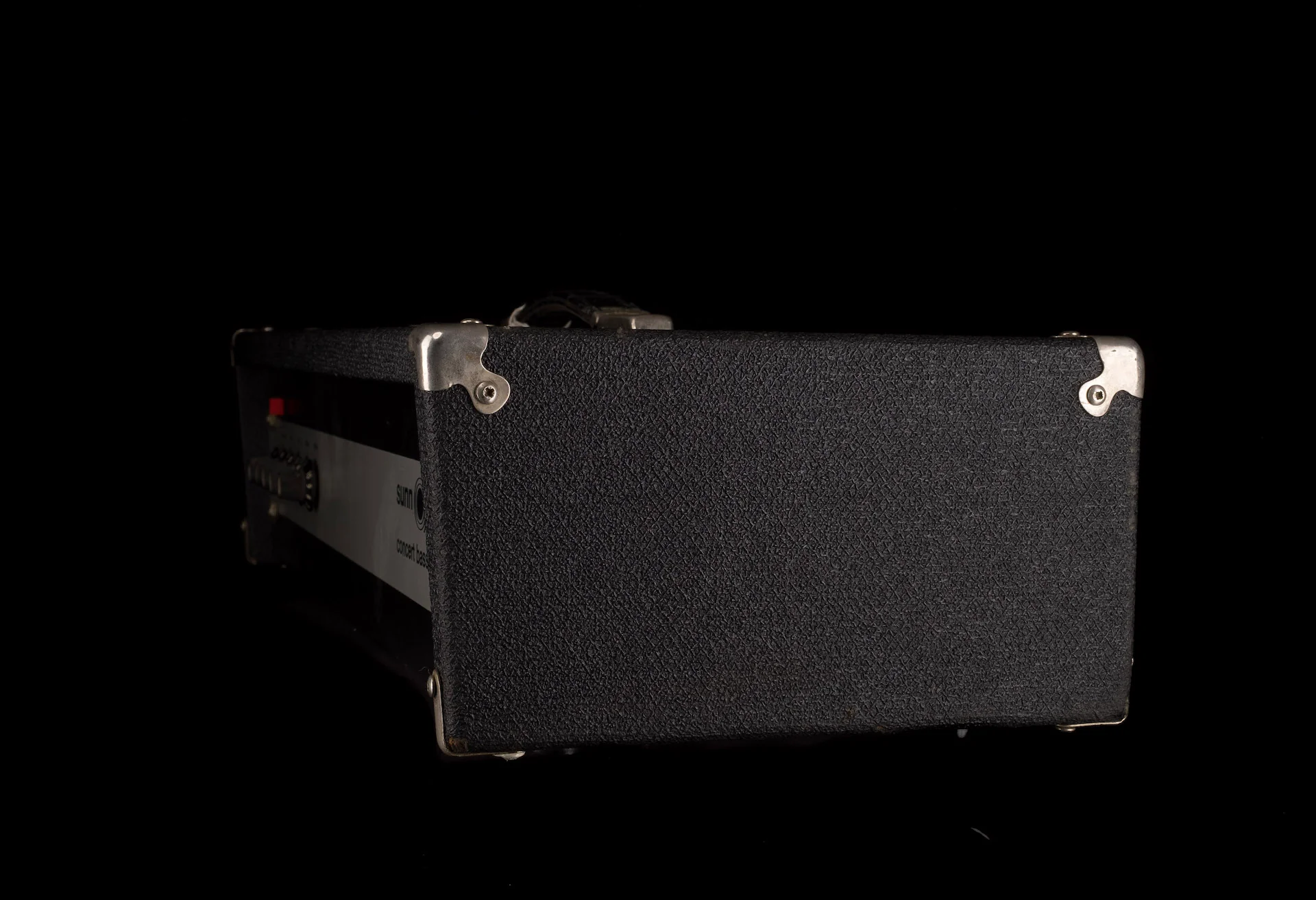 Pre Owned 1970's Sunn Concert 300-Watt  4-Ohm Black Bass Amp Head With Cover - Image 7