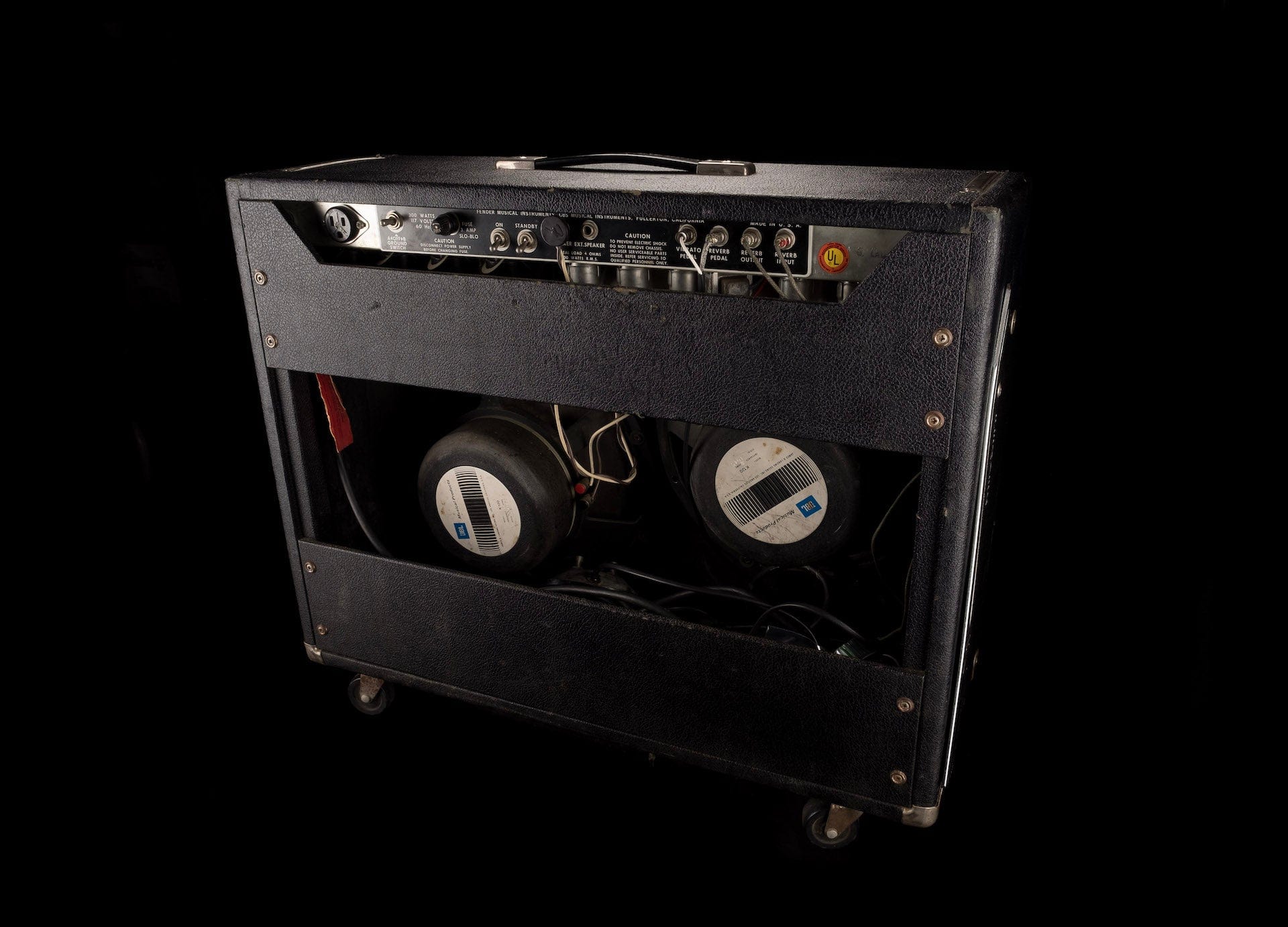 Vintage 1972 Fender Twin Reverb Guitar Amp Combo (Silverface) With Footswitch - Image 15