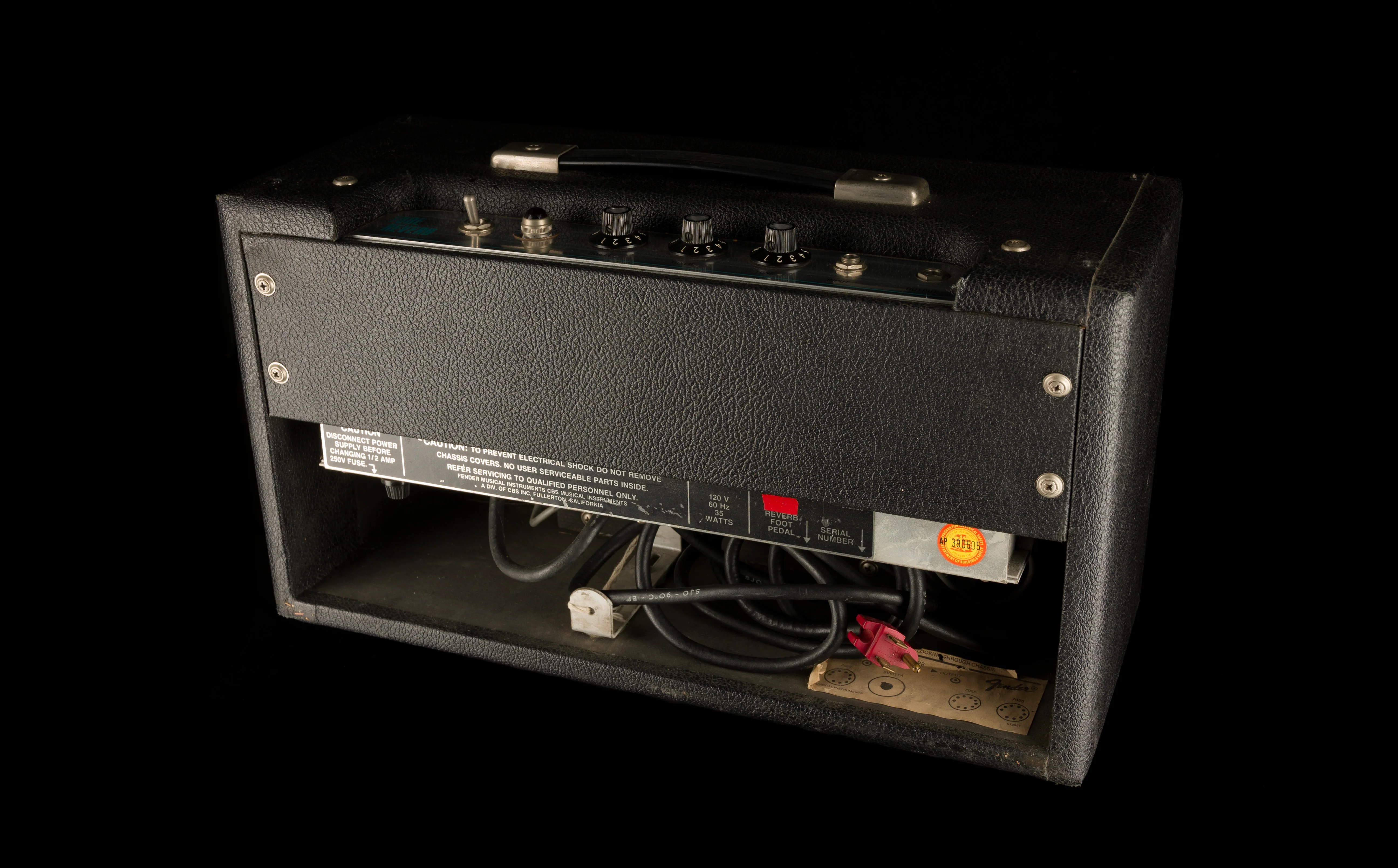 Vintage 1974 Fender Tube Reverb Unit Black - Image 9