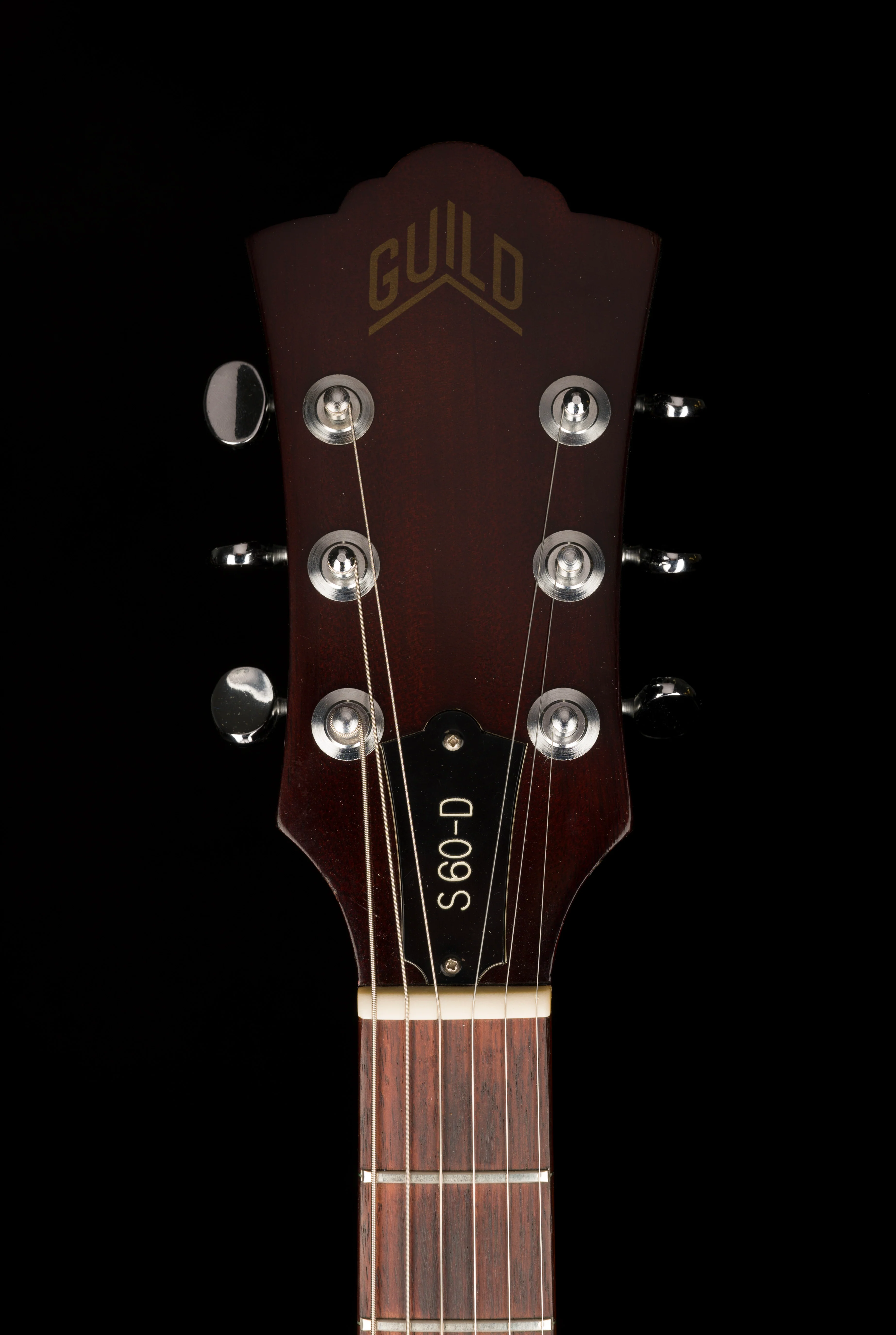 Vintage Guild S60-D Electric Guitar Sunburst With Hard Case - Image 12