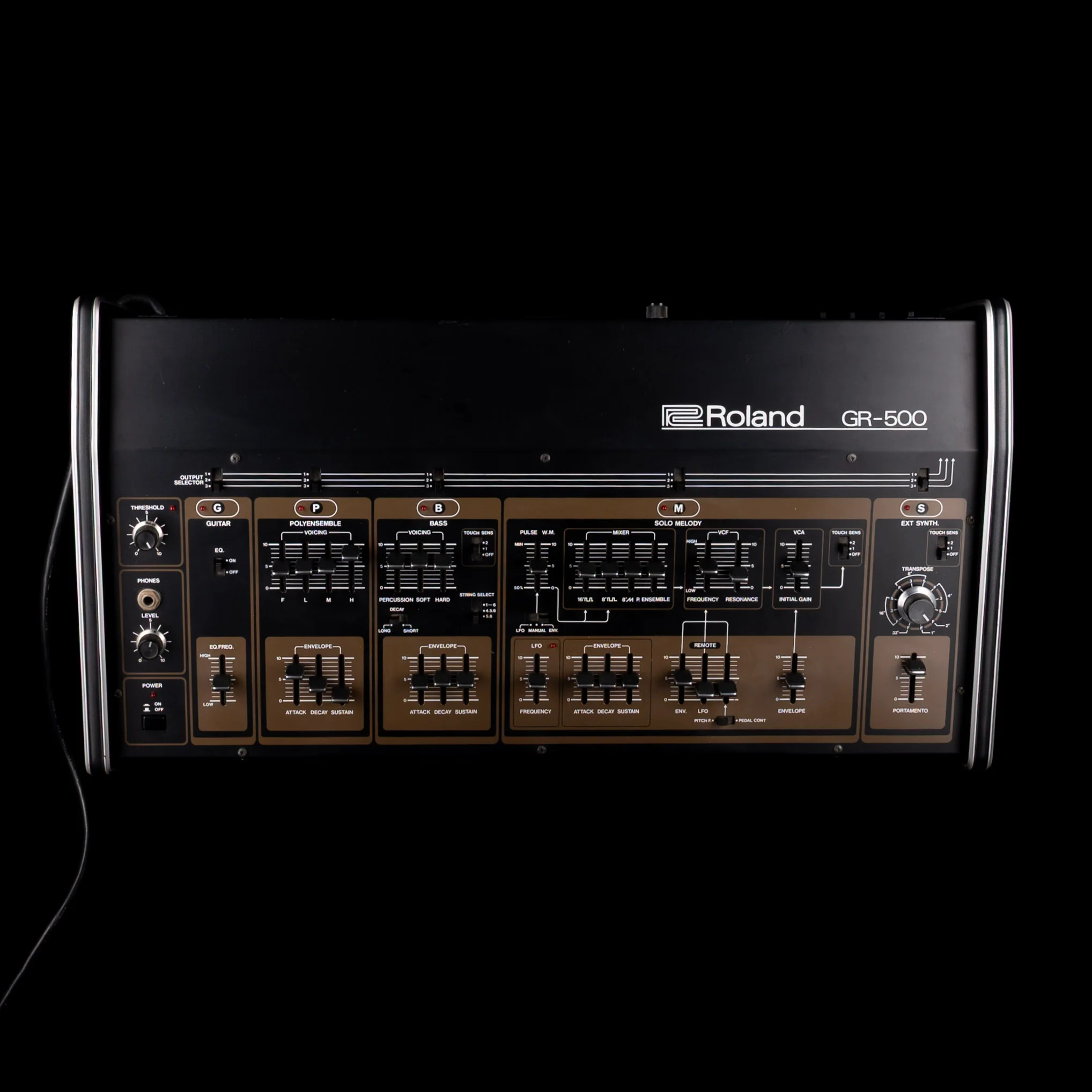 Vintage 1980 Roland GR-500 Guitar Synthesizer Sunburst And GS-500 Guitar Synth Module with OHSC - Image 14
