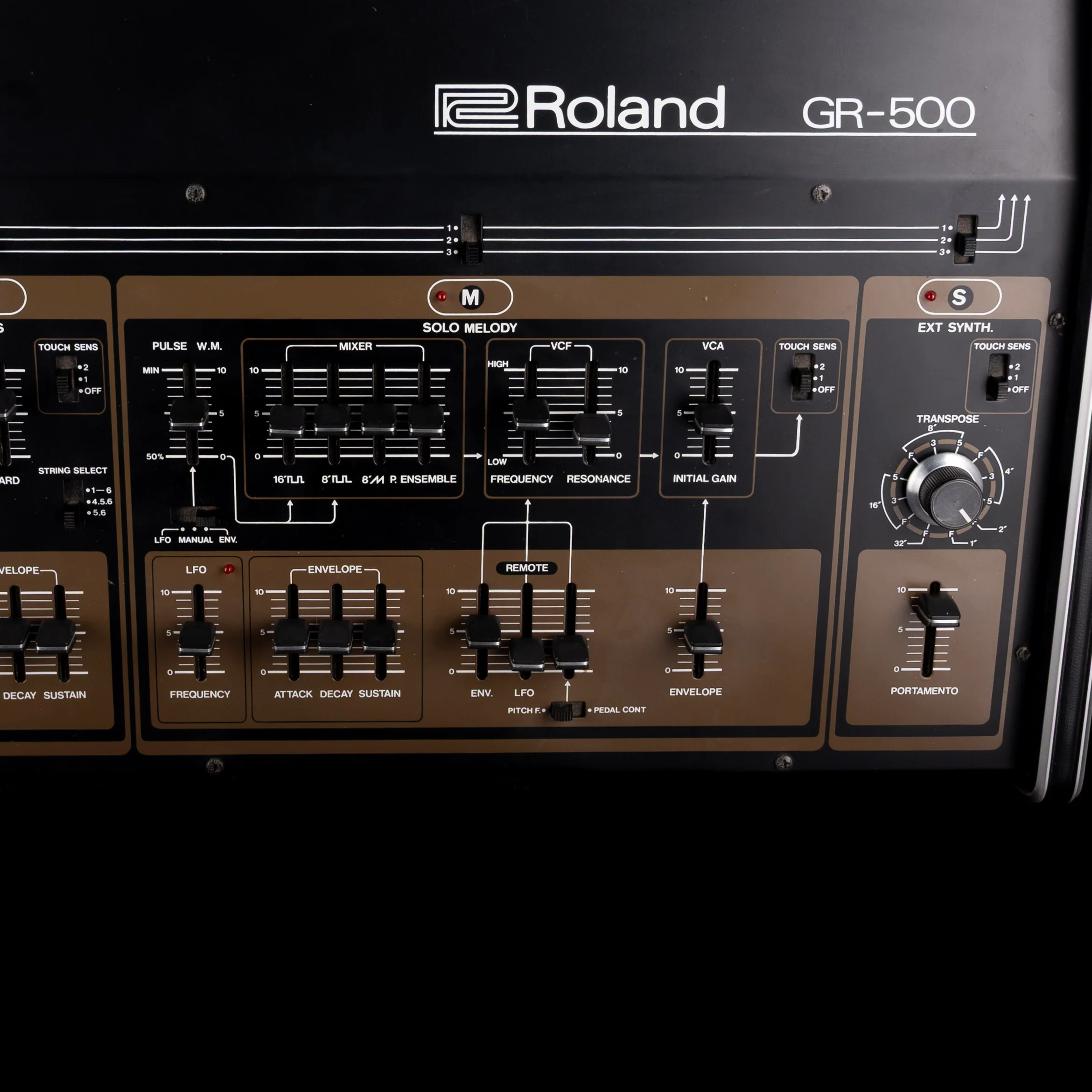 Vintage 1980 Roland GR-500 Guitar Synthesizer Sunburst And GS-500 Guitar Synth Module with OHSC - Image 16