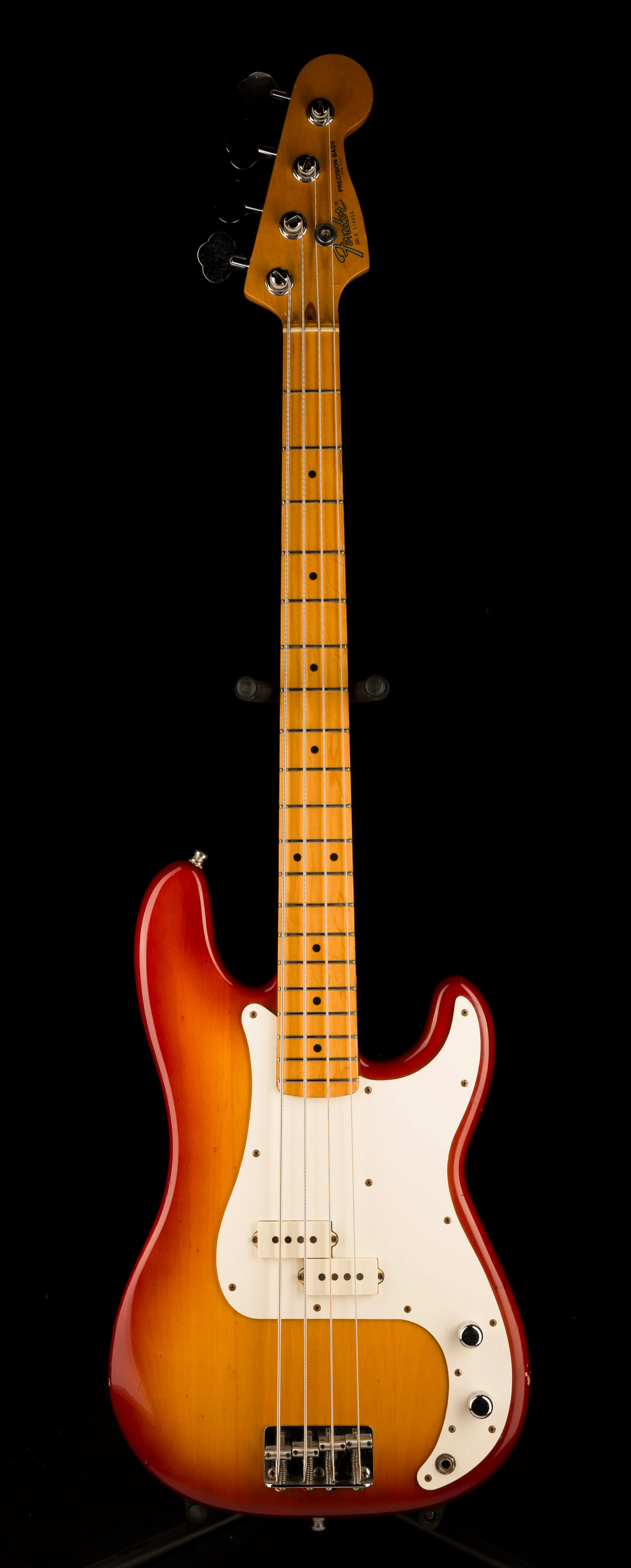 Vintage 1983 Fender Precision Bass Maple Neck Cherry Sunburst With Gig Bag - Image 2