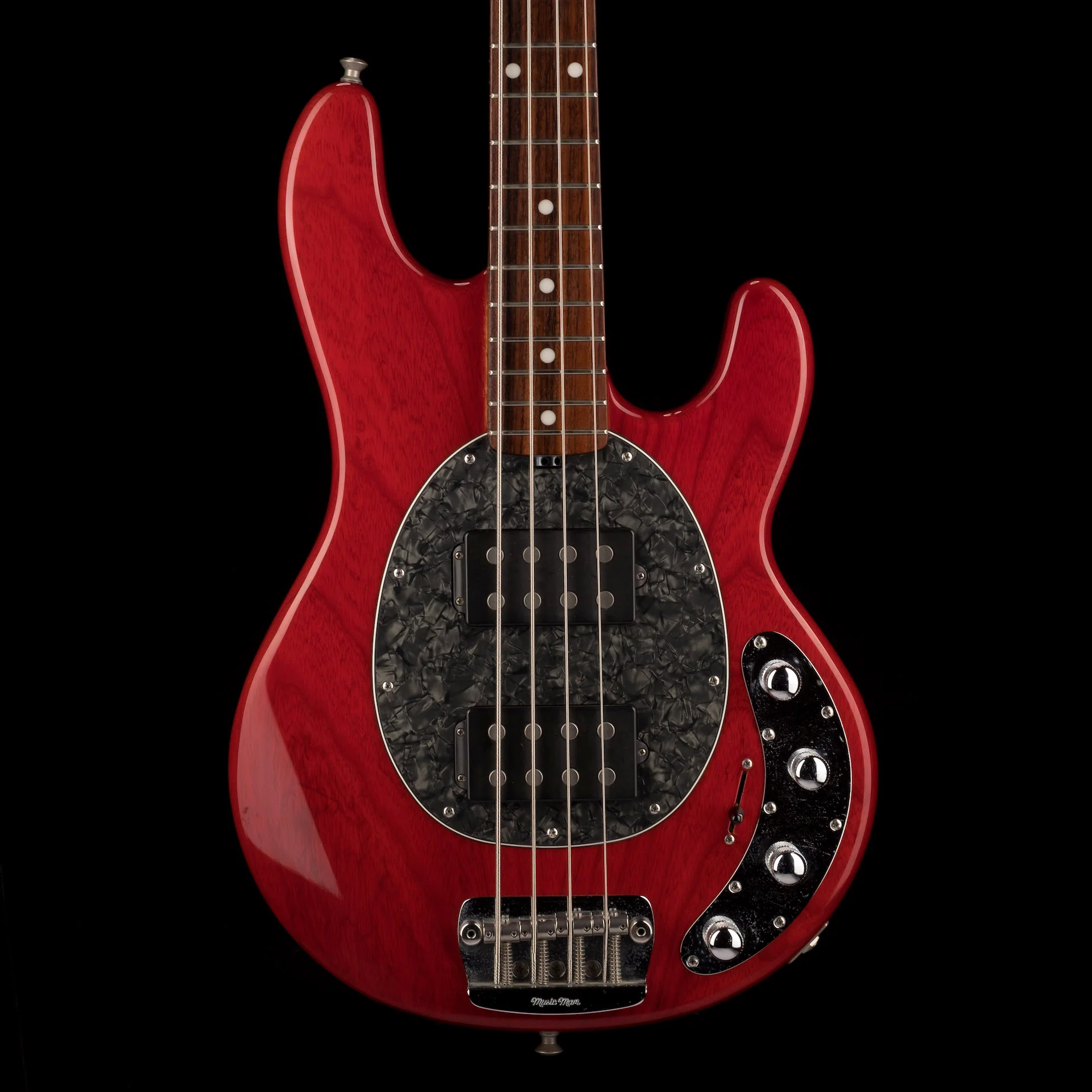 Pre Owned 2007 Ernie Ball Music Man StingRay HH Bass Translucent Red With OHSC