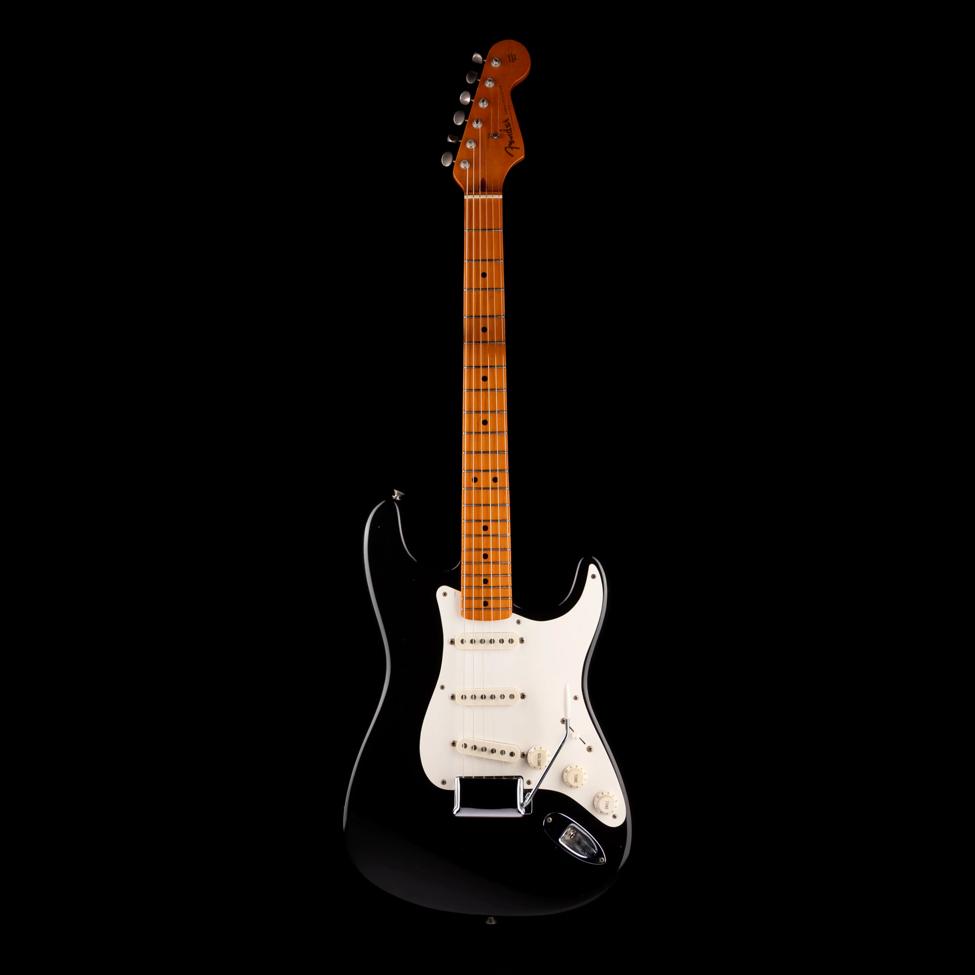 Vintage '87 Fender American Vintage '57 Stratocaster Black Electric Guitar With OHSC - Image 2