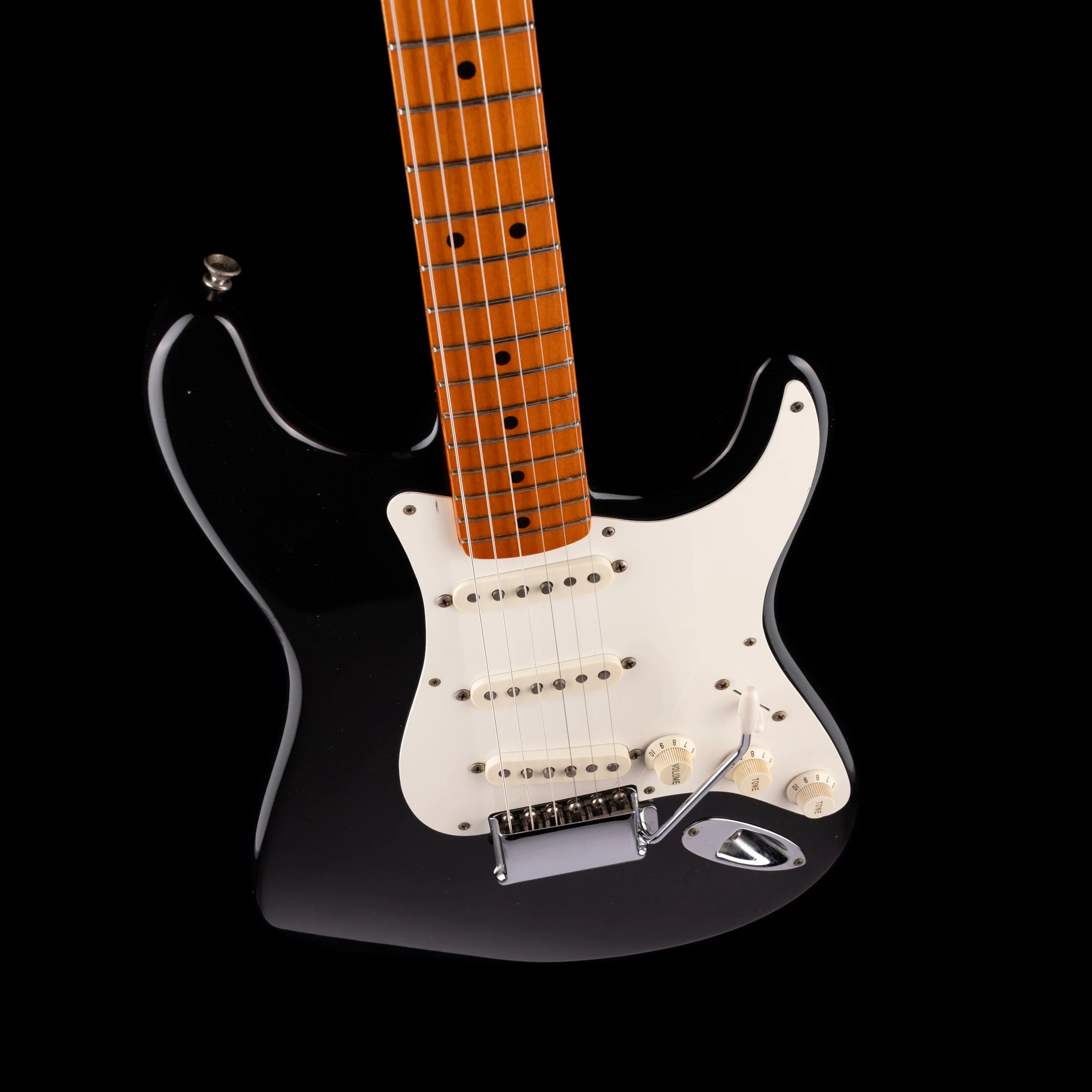 Vintage '87 Fender American Vintage '57 Stratocaster Black Electric Guitar With OHSC - Image 3