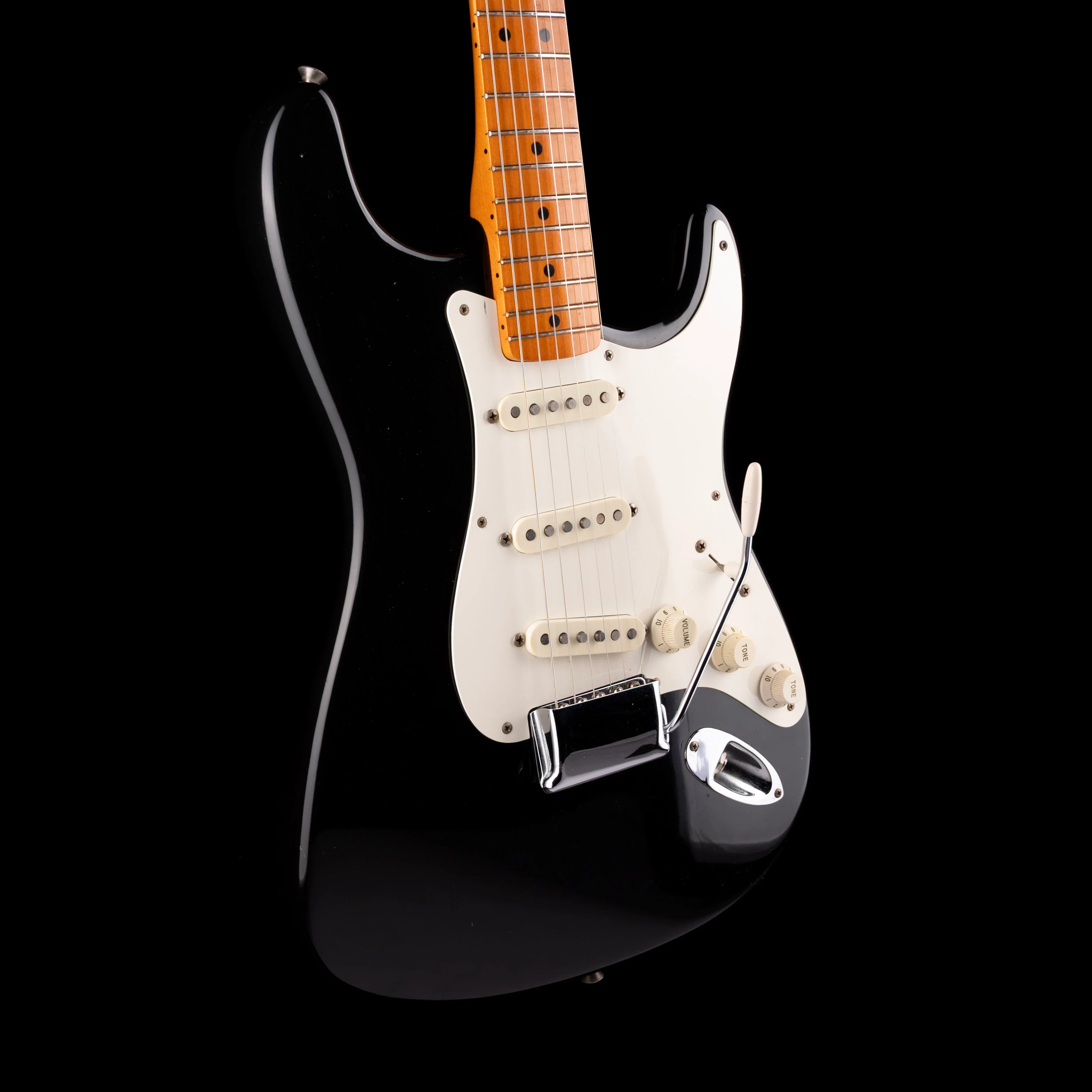 Vintage '87 Fender American Vintage '57 Stratocaster Black Electric Guitar With OHSC - Image 6