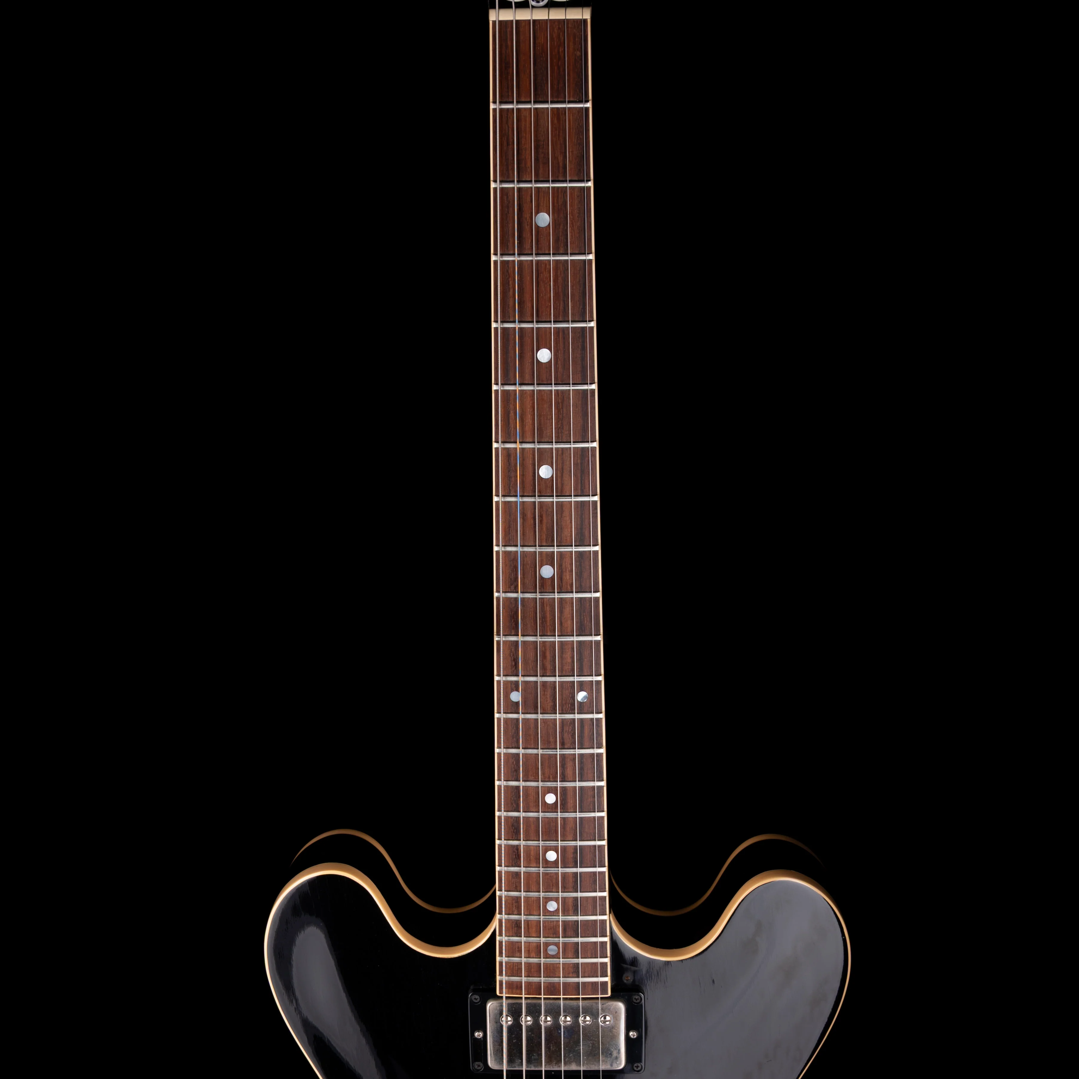 Pre Owned 1985 Gibson ES-335 Dot Ebony Electric Guitar With OHSC - Image 8