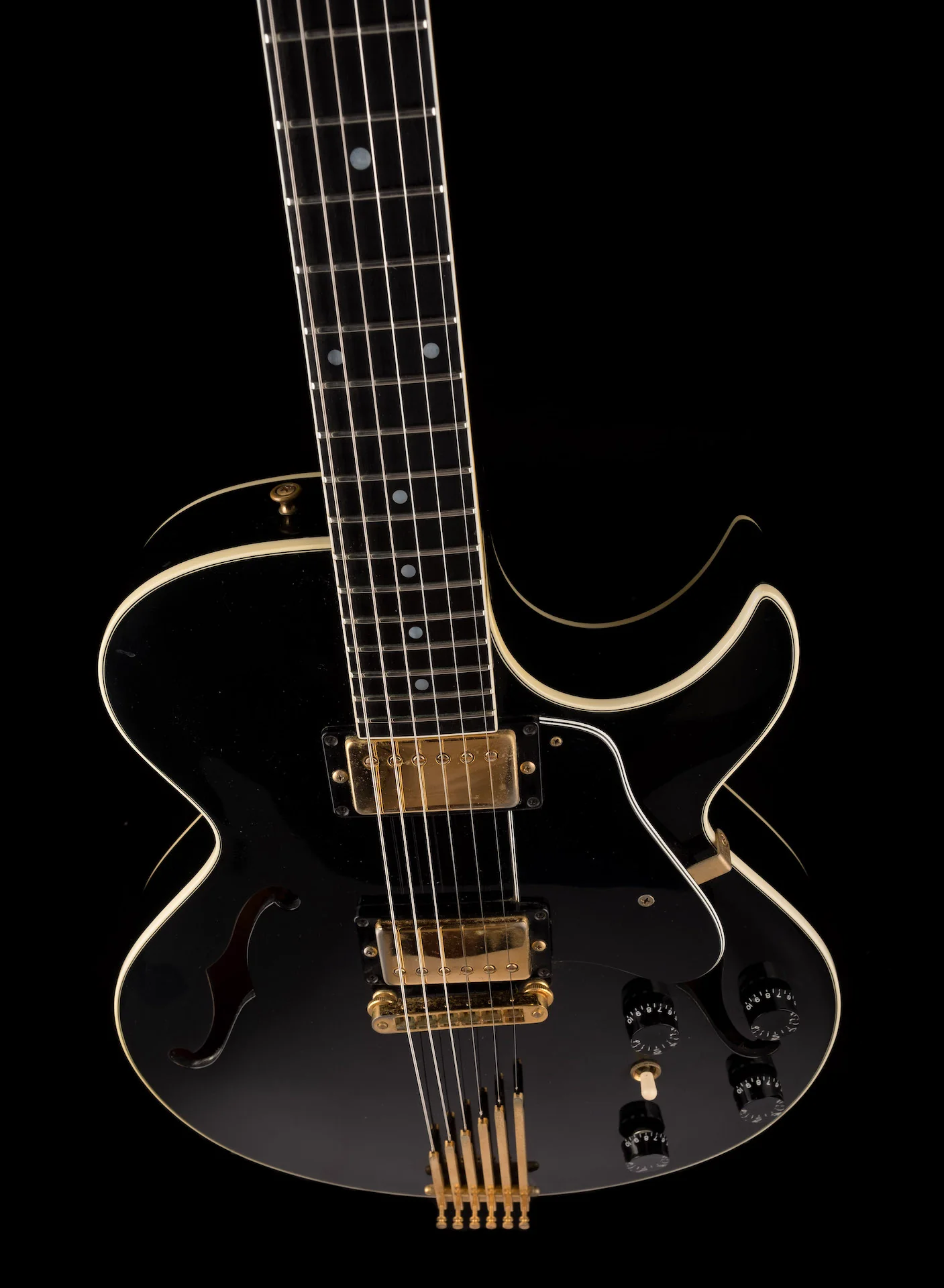 Pre Owned 1989 Gibson Howard Roberts Fusion II Black with OHSC - Image 4