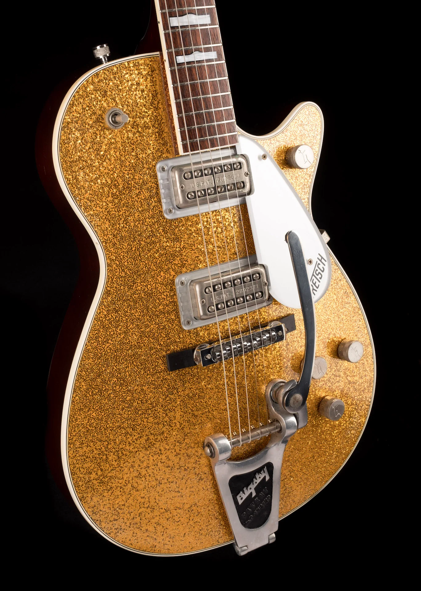 Pre Owned Sophie B. Hawkins 1990s Gretsch G6129T Gold Sparkle Jet With OHSC - Image 10
