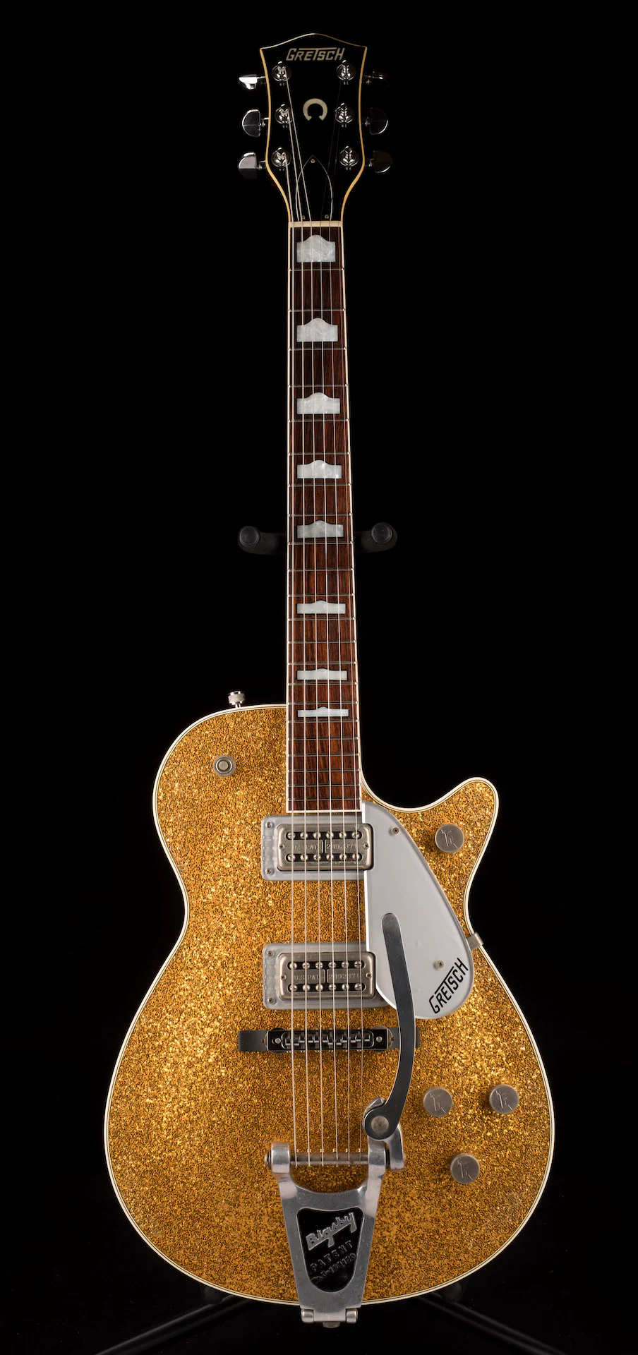 Pre Owned Sophie B. Hawkins 1990s Gretsch G6129T Gold Sparkle Jet With OHSC - Image 2
