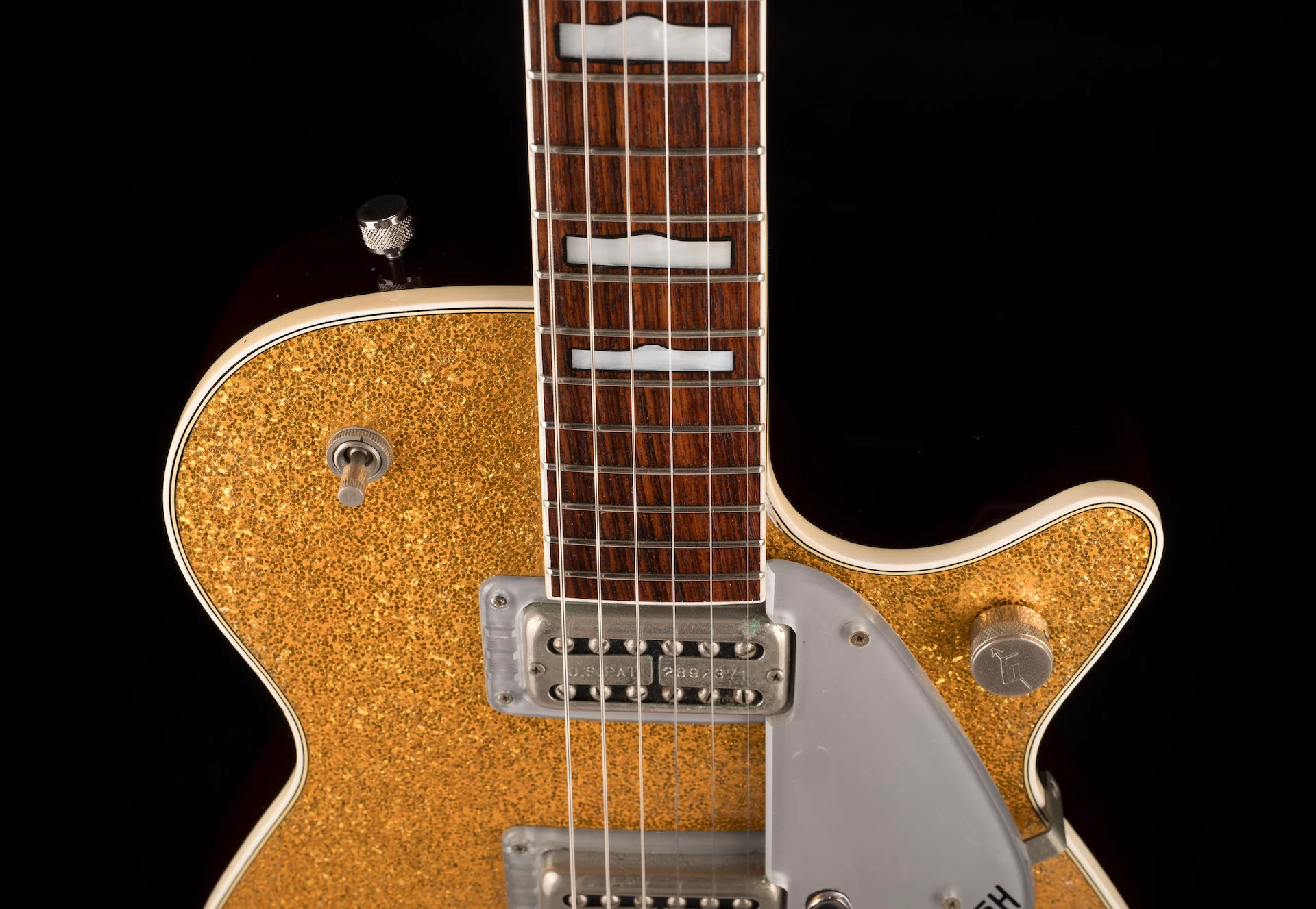 Pre Owned Sophie B. Hawkins 1990s Gretsch G6129T Gold Sparkle Jet With OHSC - Image 3