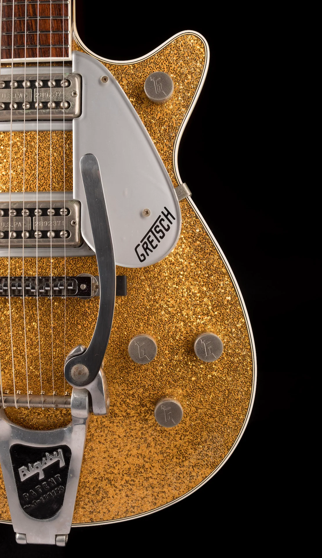 Pre Owned Sophie B. Hawkins 1990s Gretsch G6129T Gold Sparkle Jet With OHSC - Image 9