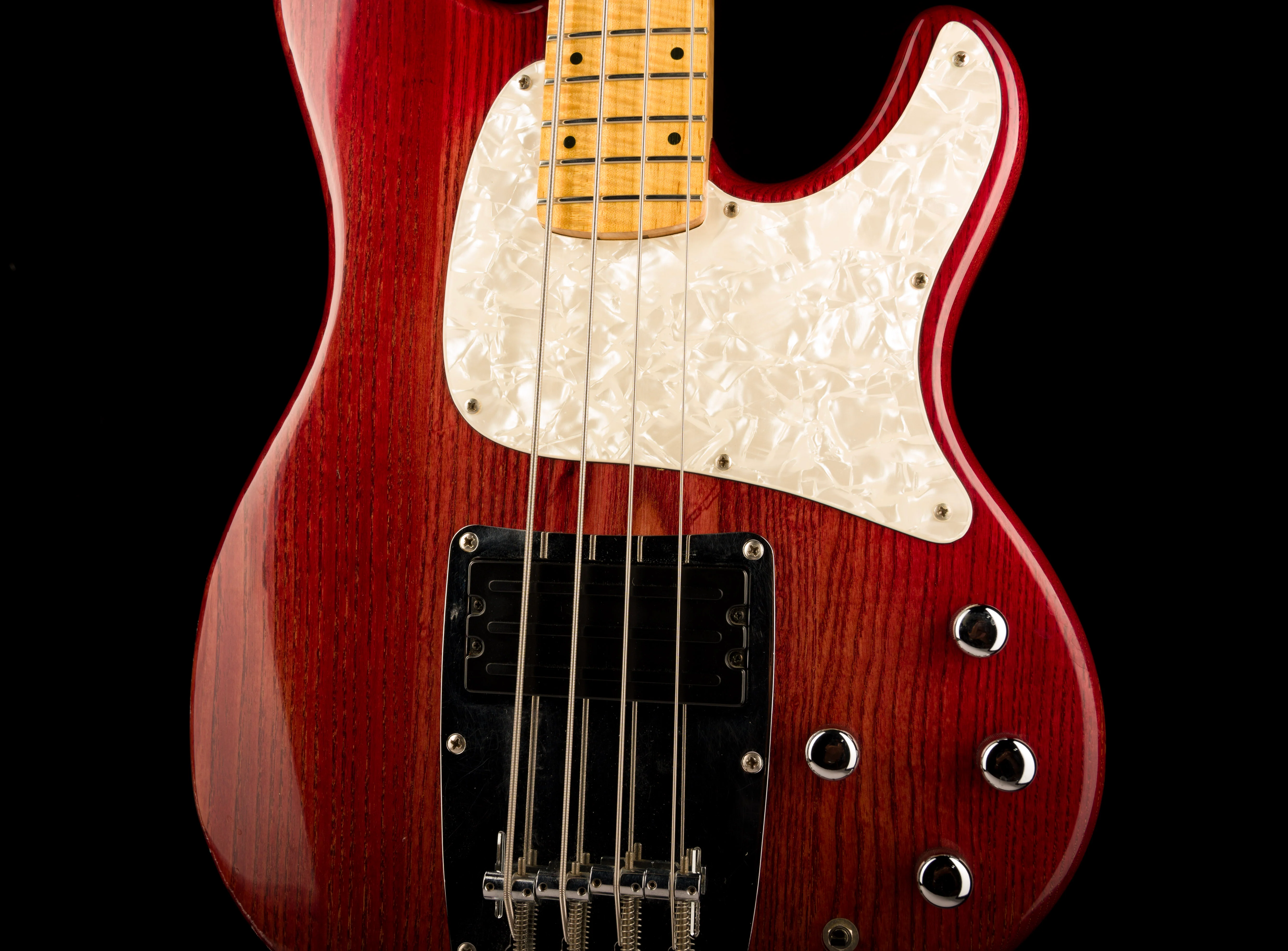 Pre Owned 1990s Ibanez Custom ATK Maple Neck Red Bass With Gig Bag - Image 6