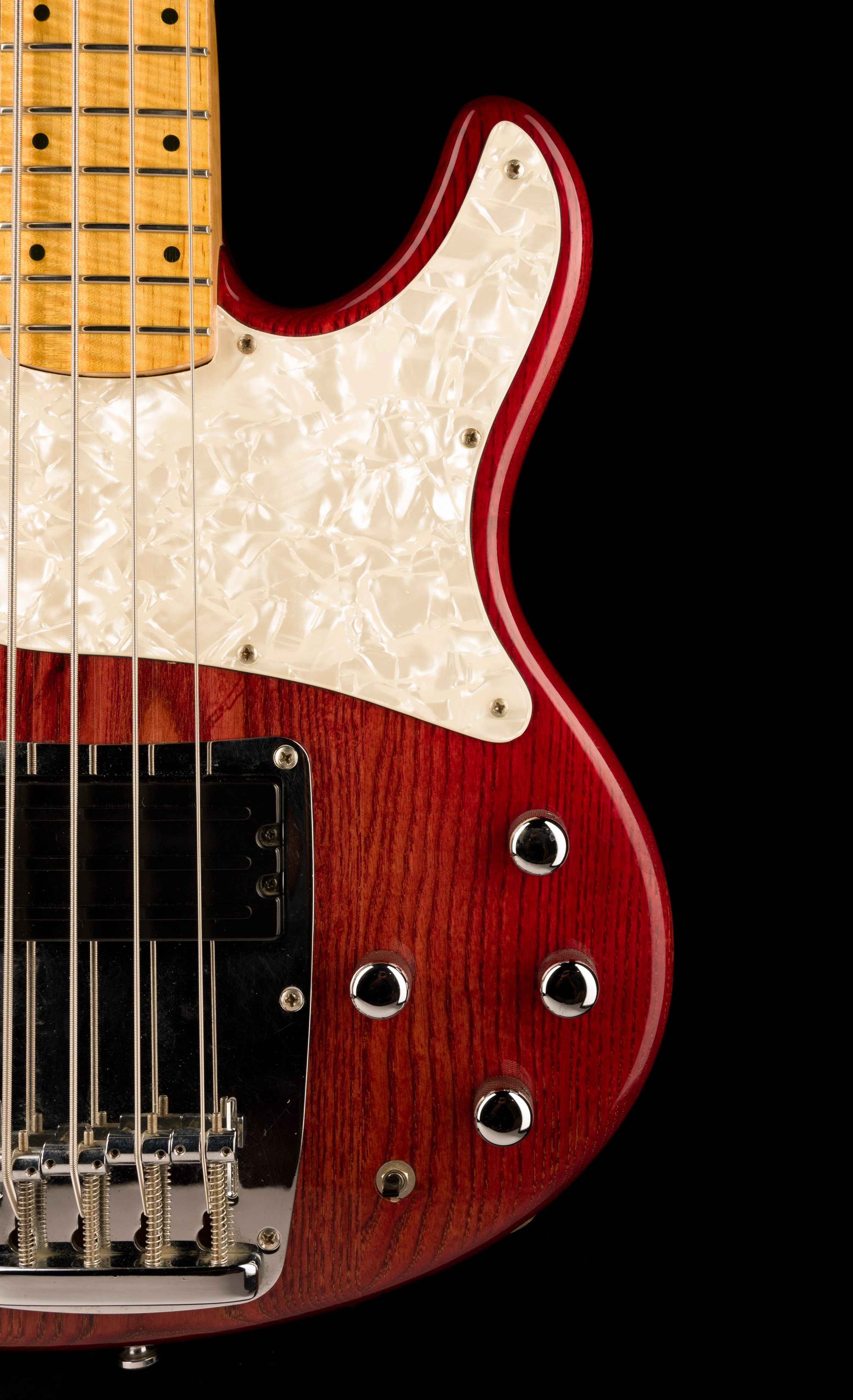 Pre Owned 1990s Ibanez Custom ATK Maple Neck Red Bass With Gig Bag - Image 9