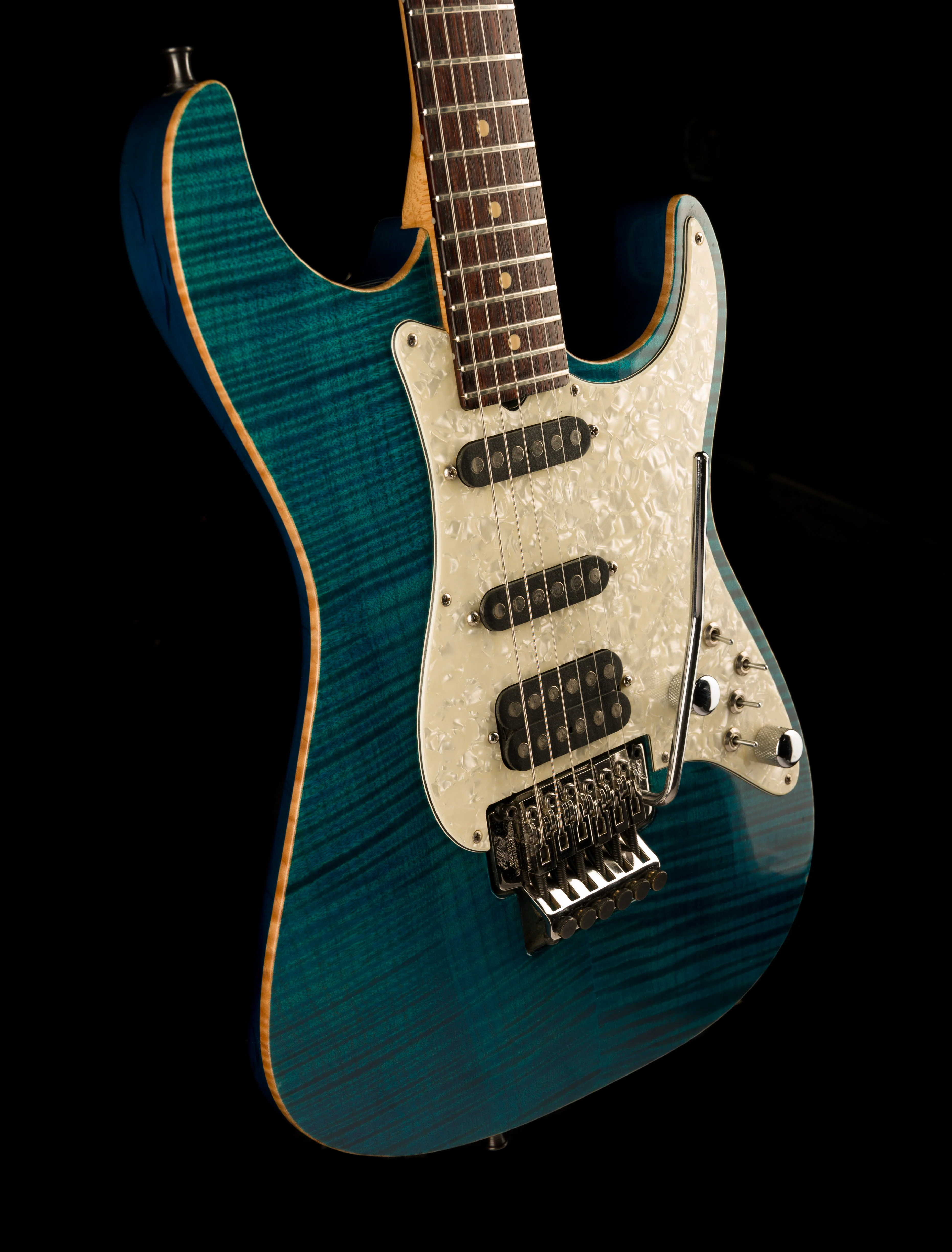 Pre Owned 1991 Tom Anderson Drop Top HSS Flametop Translucent Blue With Case - Image 10
