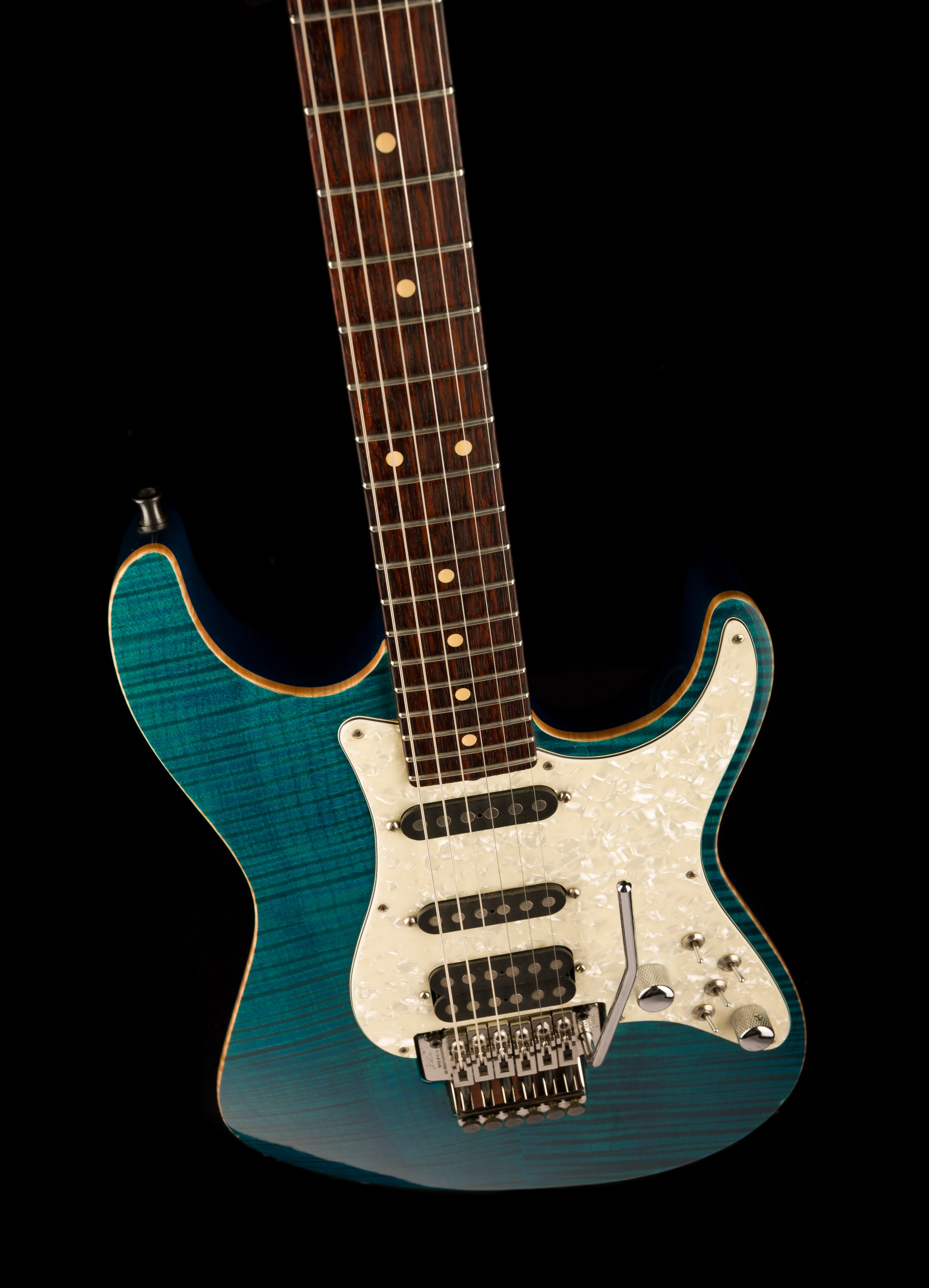 Pre Owned 1991 Tom Anderson Drop Top HSS Flametop Translucent Blue With Case - Image 4