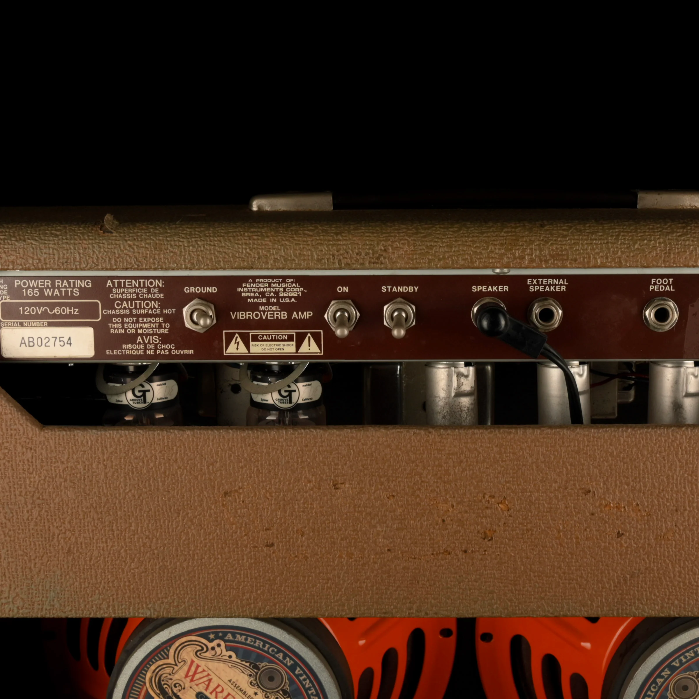 Pre Owned 1993 Fender '63 Vibroverb Reissue Guitar Amp Combo Brown - Image 12