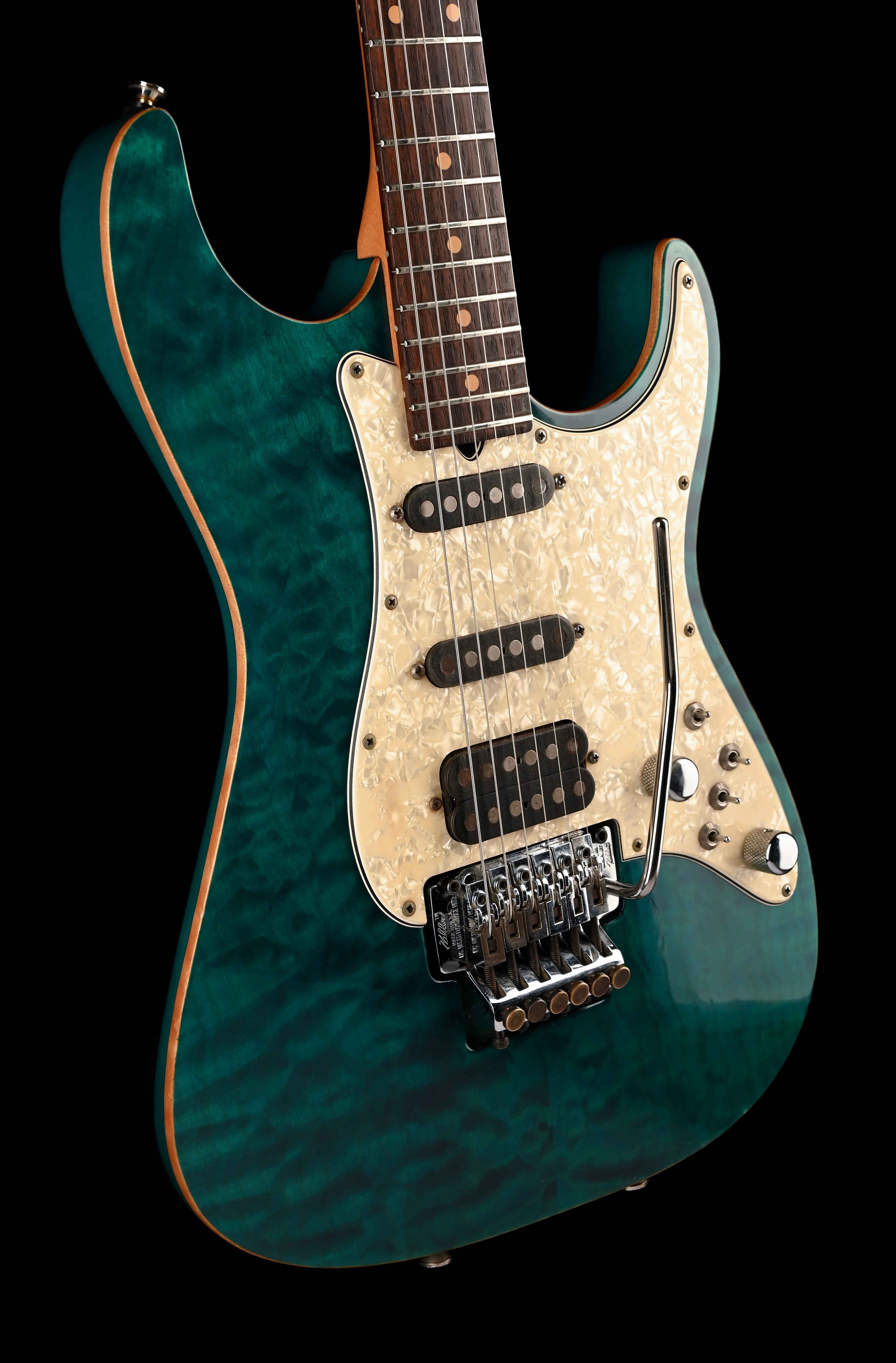 Pre Owned 1993 Tom Anderson Drop Top Classic HSS Bora Bora Blue with OHSC - Image 10