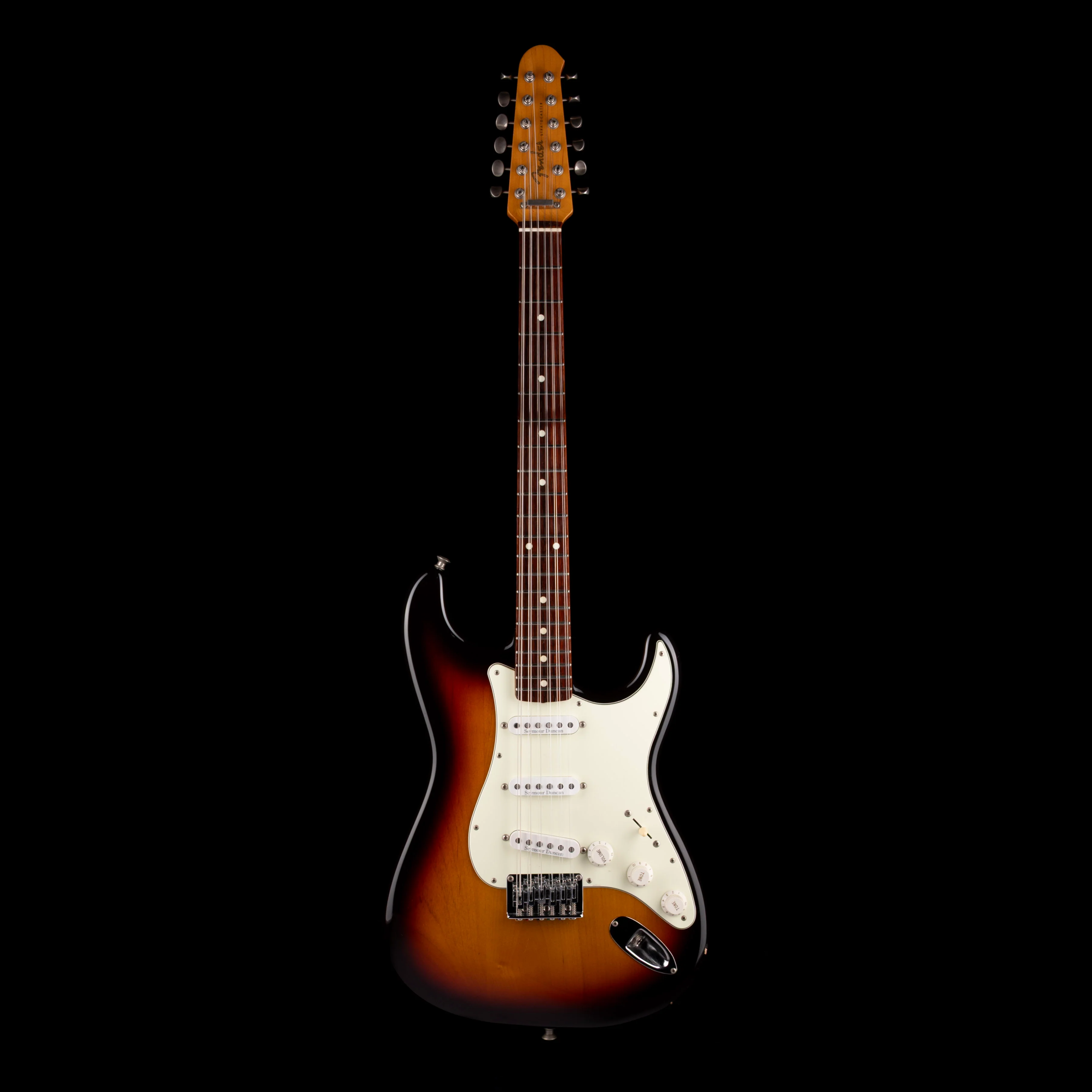 Pre Owned 1994 Fender Made in Japan Stratocaster XII 3-Color Sunburst 12-String Electric With Gig Bag - Image 2