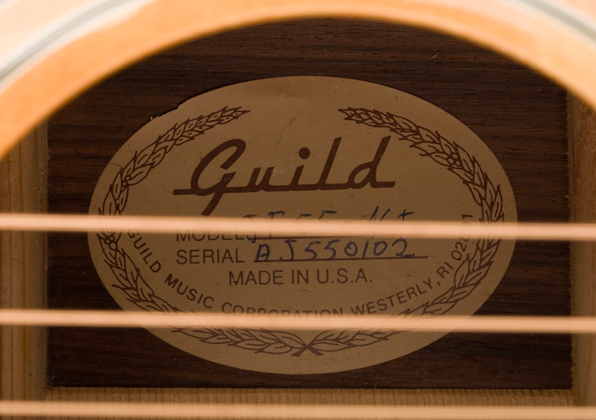 Vintage 1994 Guild JF-55 Acoustic Guitar With OHSC - Image 10