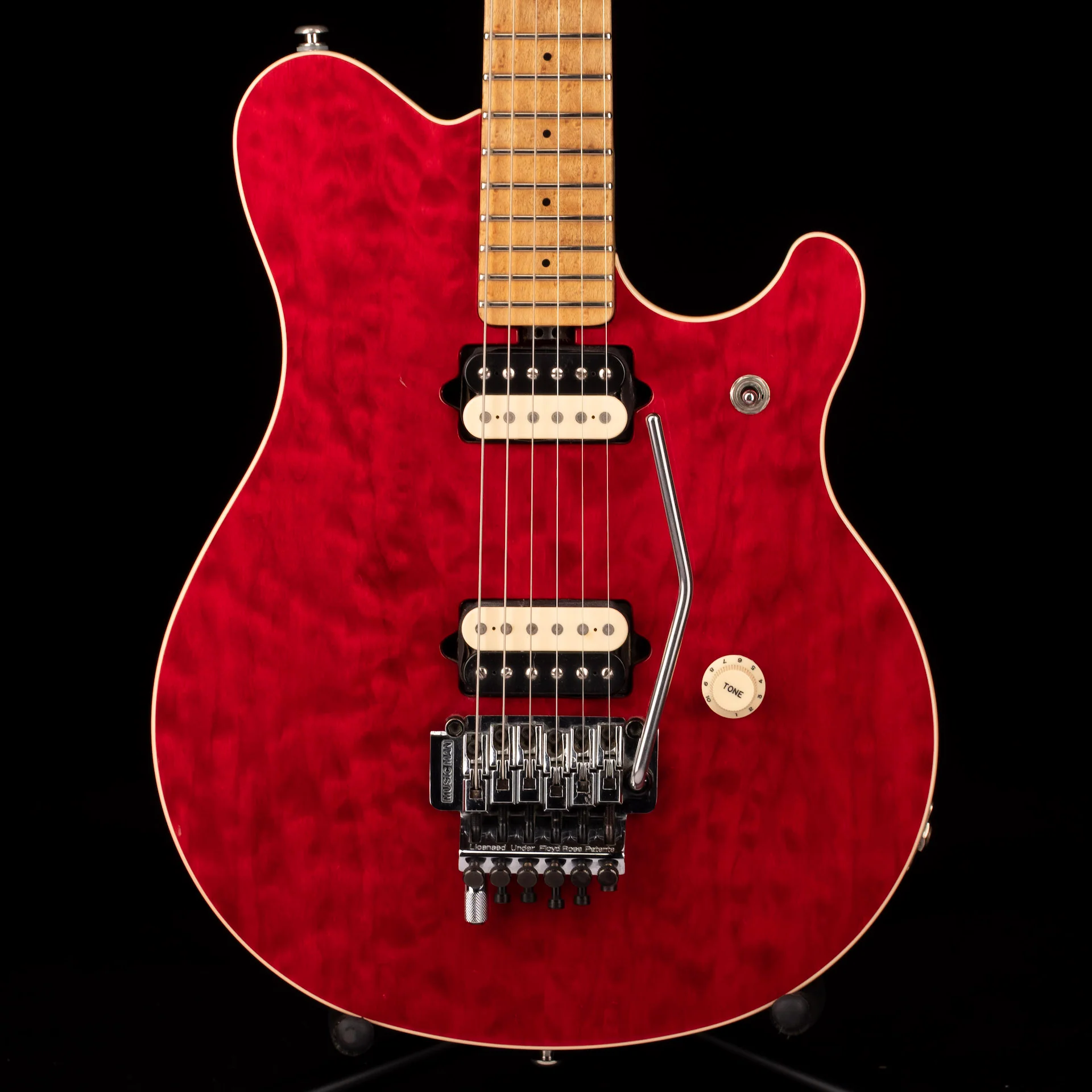 Pre Owned 1995 MusicMan Eddie Van Halen EVH Model Guitar Rare Trans Red With HSC