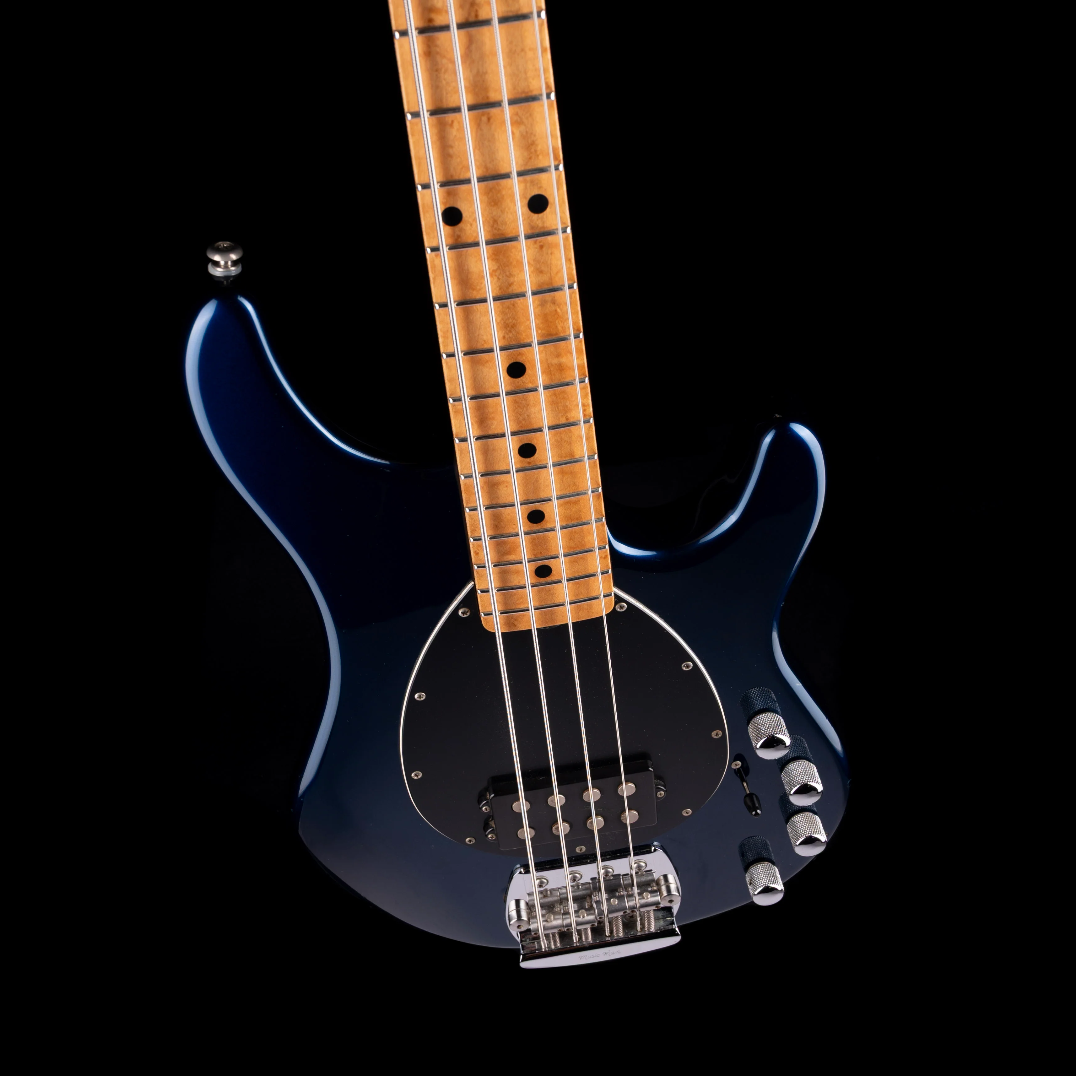 Pre Owned 1996 Ernie Ball Music Man Sterling 4 Bass Blue Pearl With Gig Bag - Image 3