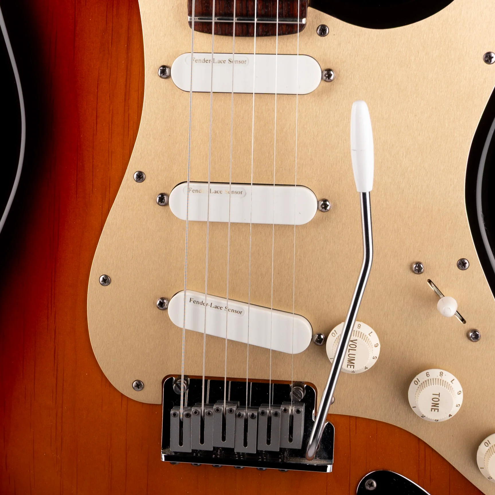 Pre Owned 1996 Fender 50th Anniversary Stratocaster Plus 3-Tone Brown Sunburst with Case - Image 4