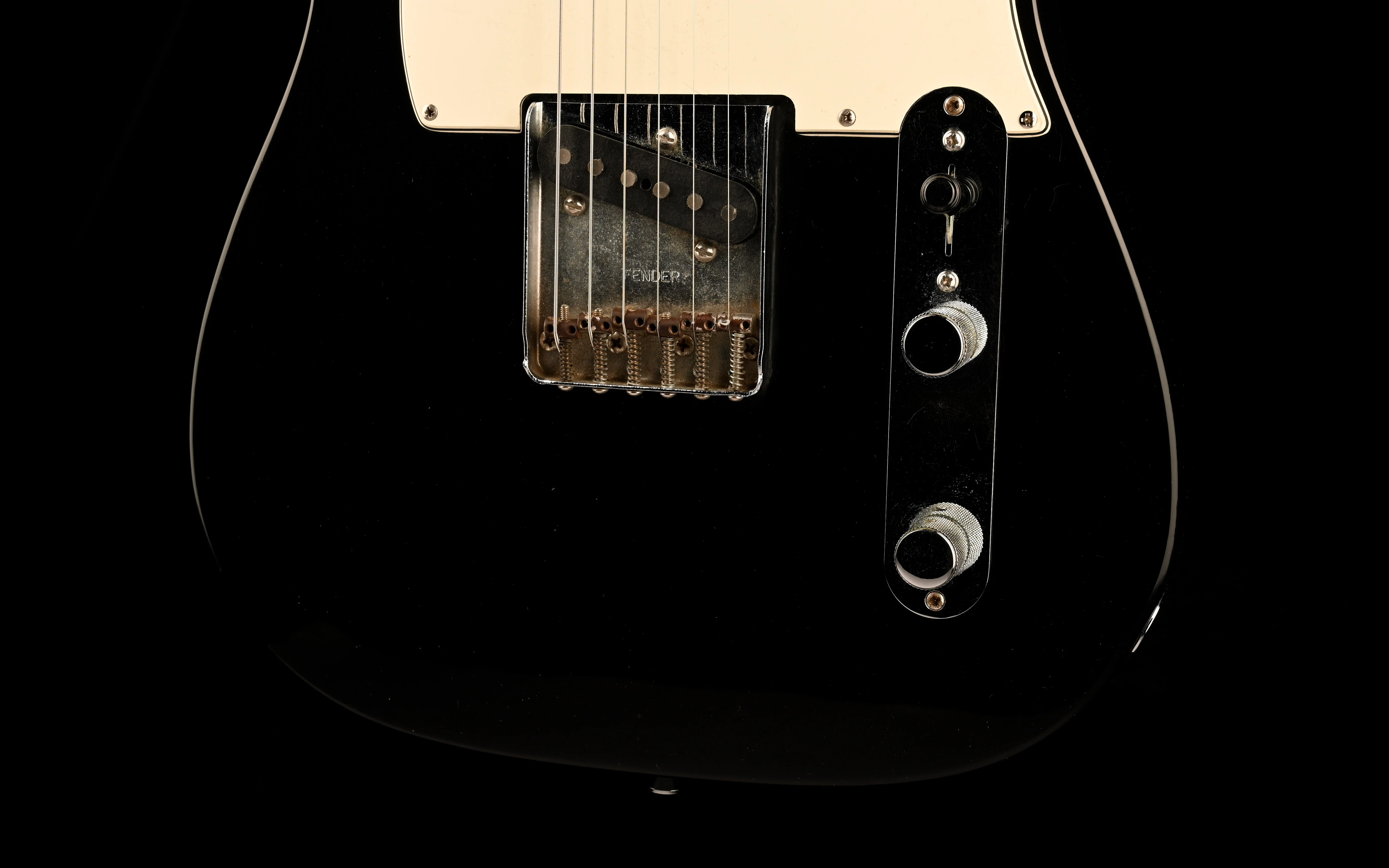 Pre Owned 1997 Fender Standard Telecaster Guitar Black With Mods - Image 5