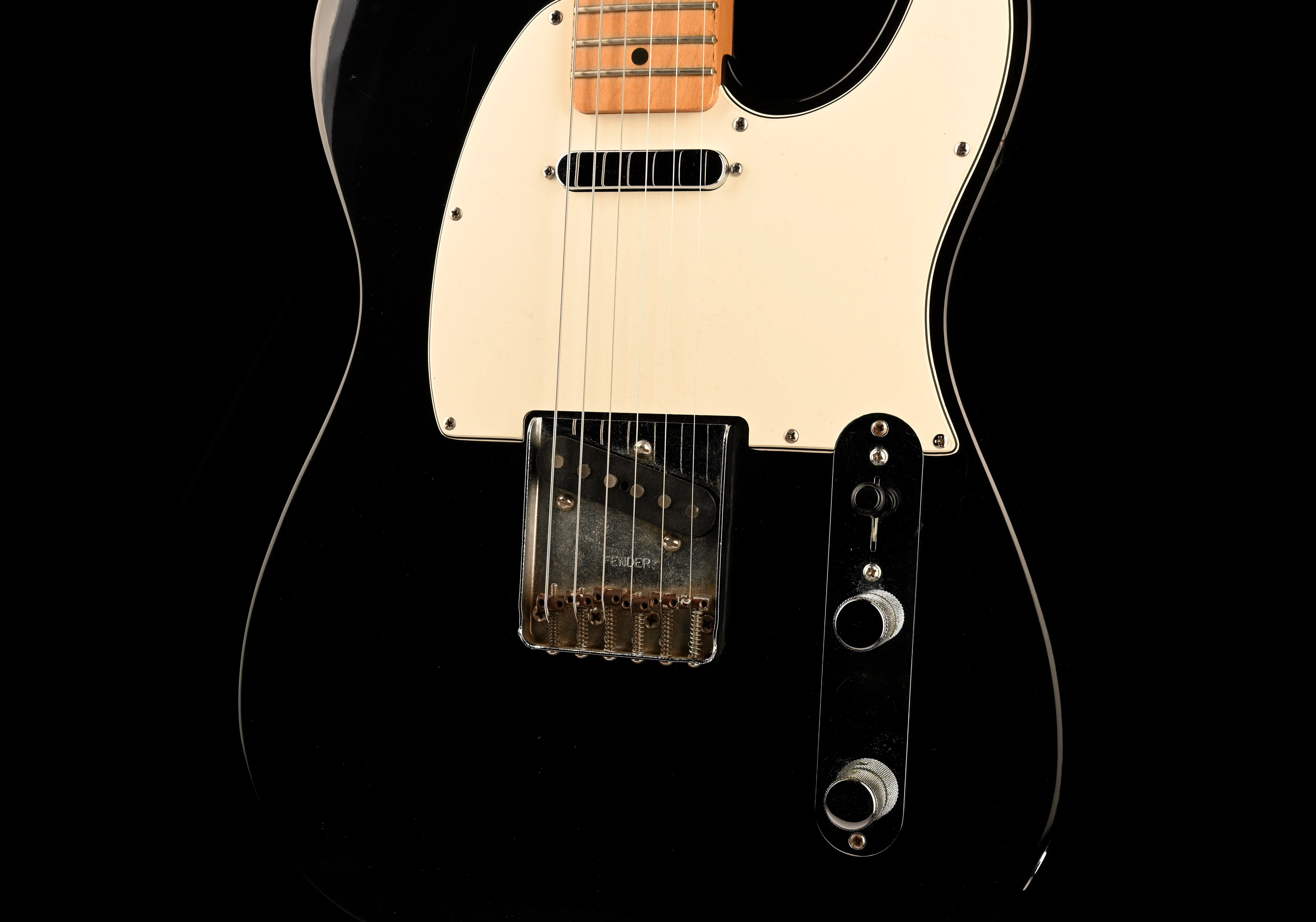 Pre Owned 1997 Fender Standard Telecaster Guitar Black With Mods - Image 6