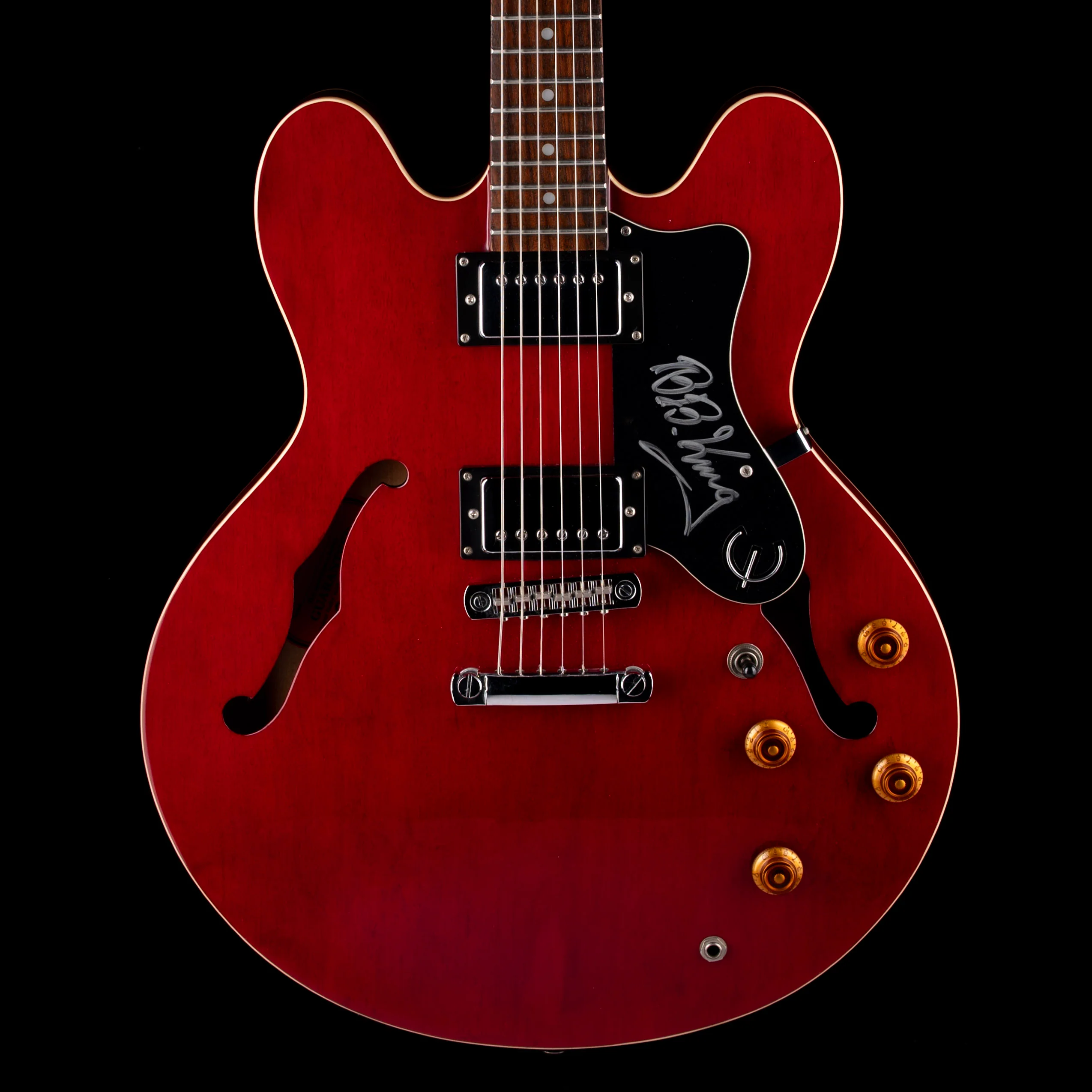 Pre Owned 1998 Epiphone ES-335 Dot Cherry Electric Guitar Signed By B.B. King With HSC