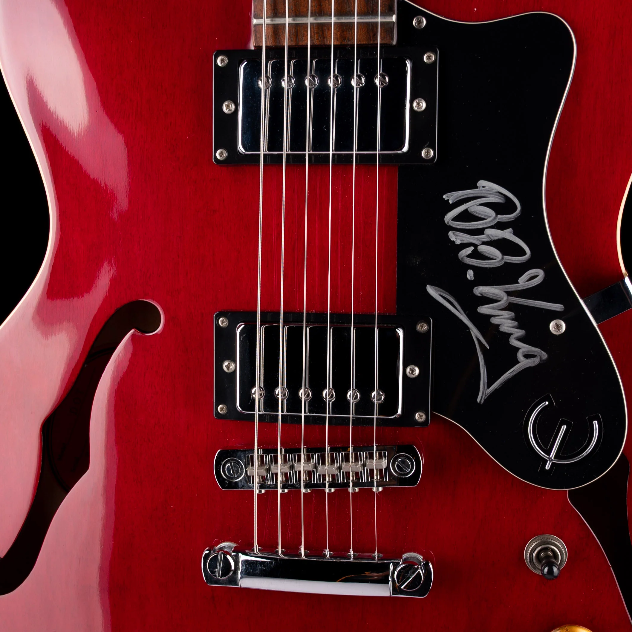 Pre Owned 1998 Epiphone ES-335 Dot Cherry Electric Guitar Signed By B.B. King With HSC - Image 4