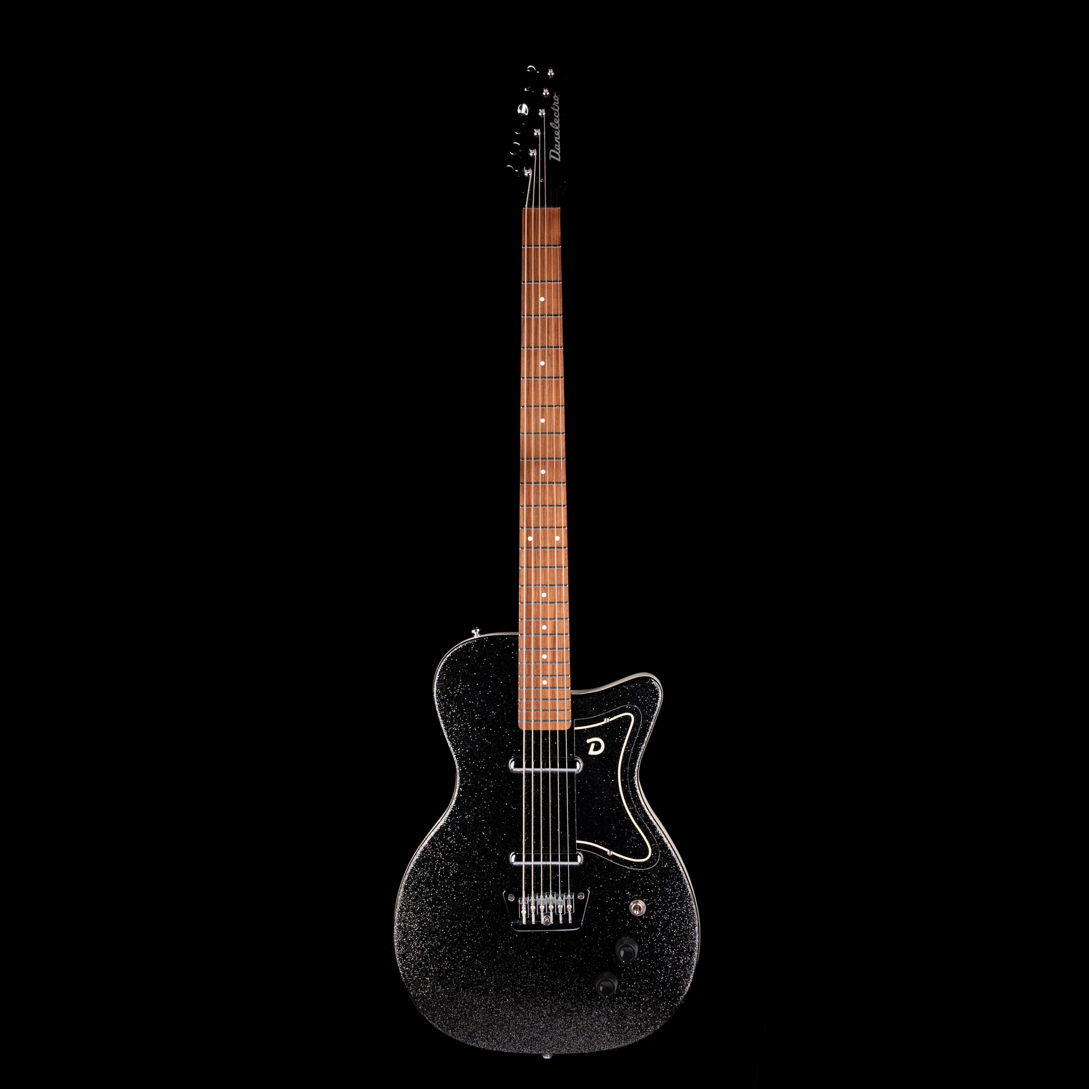 Pre Owned 1999 Danelectro ‘56 Reissue Baritone Guitar Black Metal Flake - Image 2