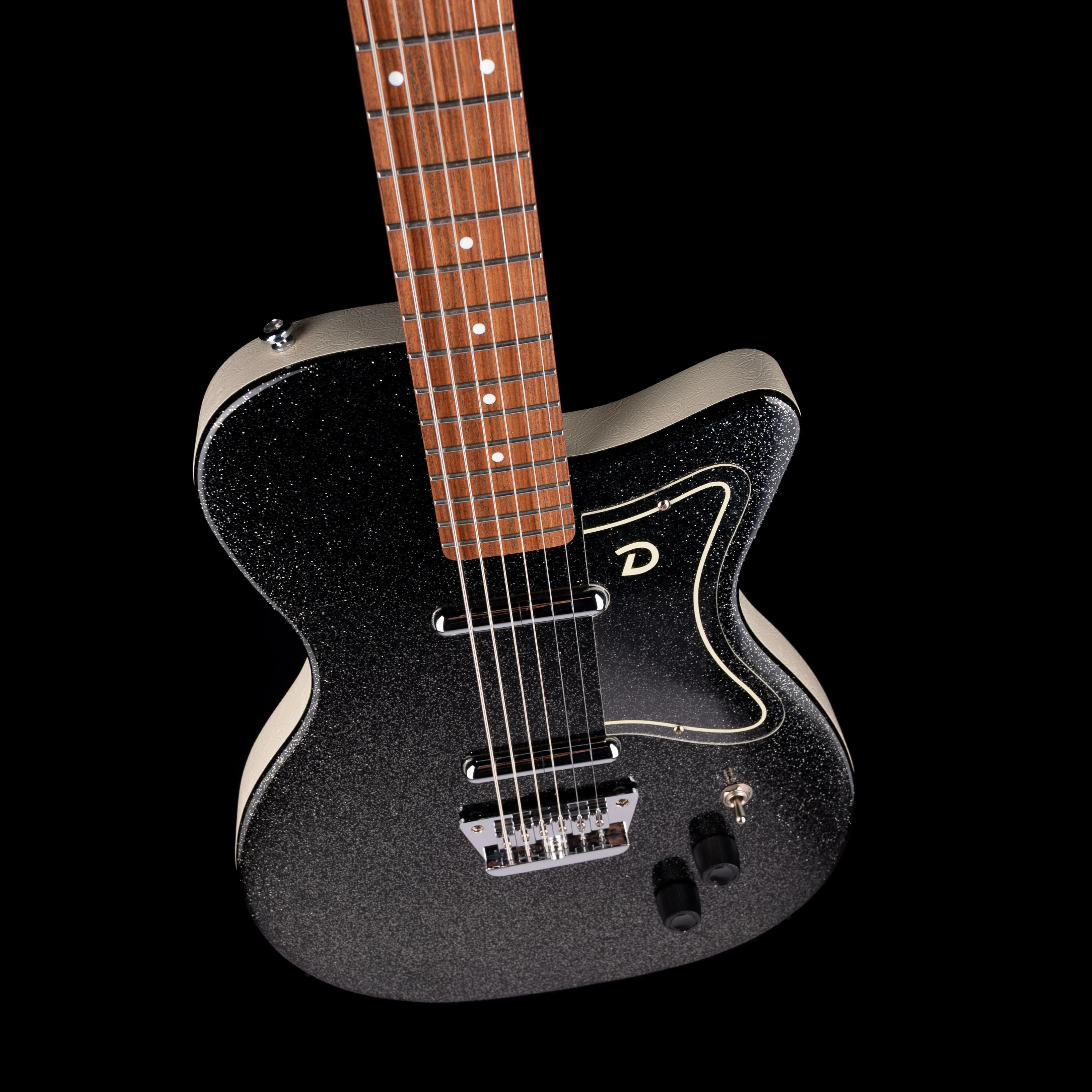 Pre Owned 1999 Danelectro ‘56 Reissue Baritone Guitar Black Metal Flake - Image 3