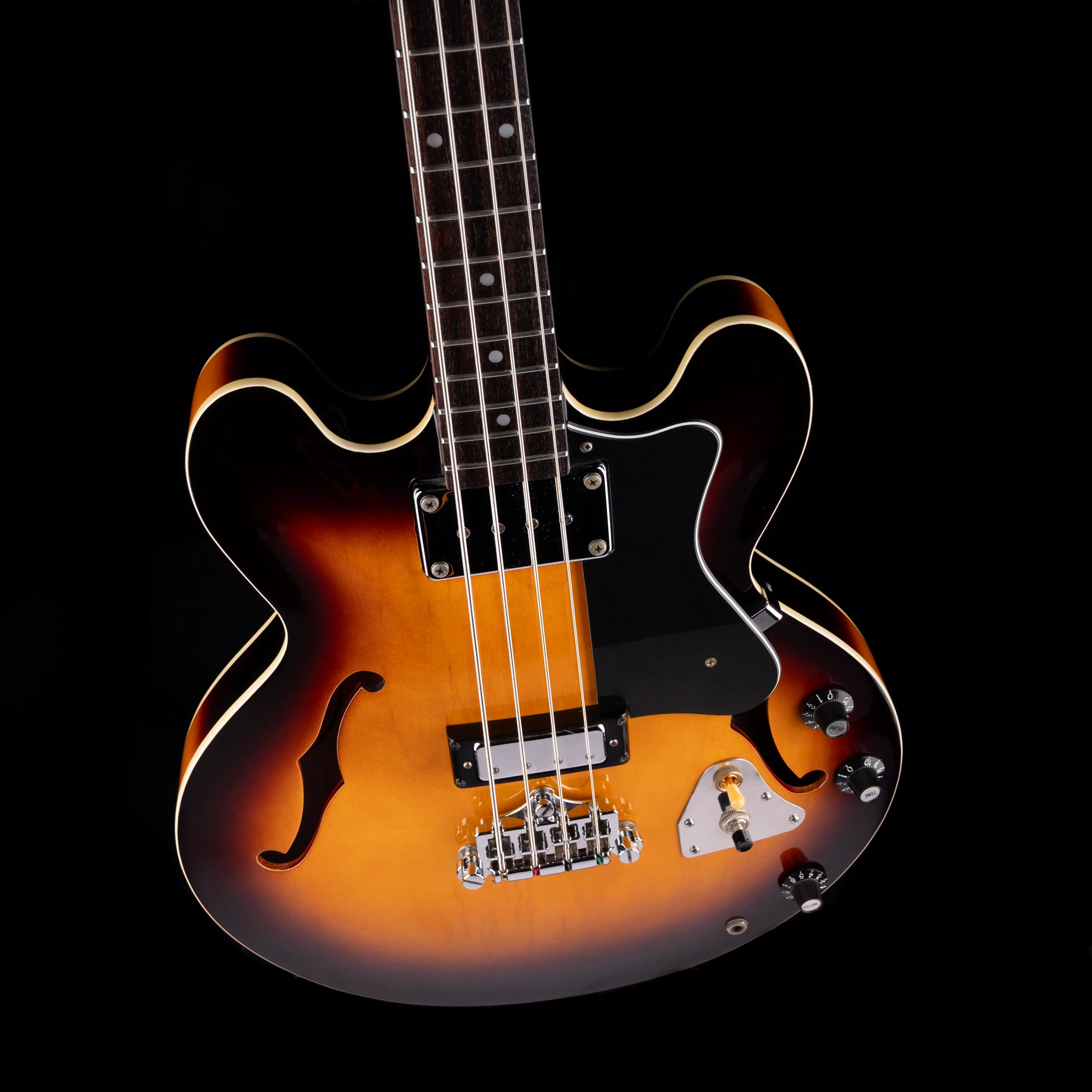 Pre Owned 1999 Epiphone Rivoli II Bass Vintage Sunburst With Gig Bag - Image 3