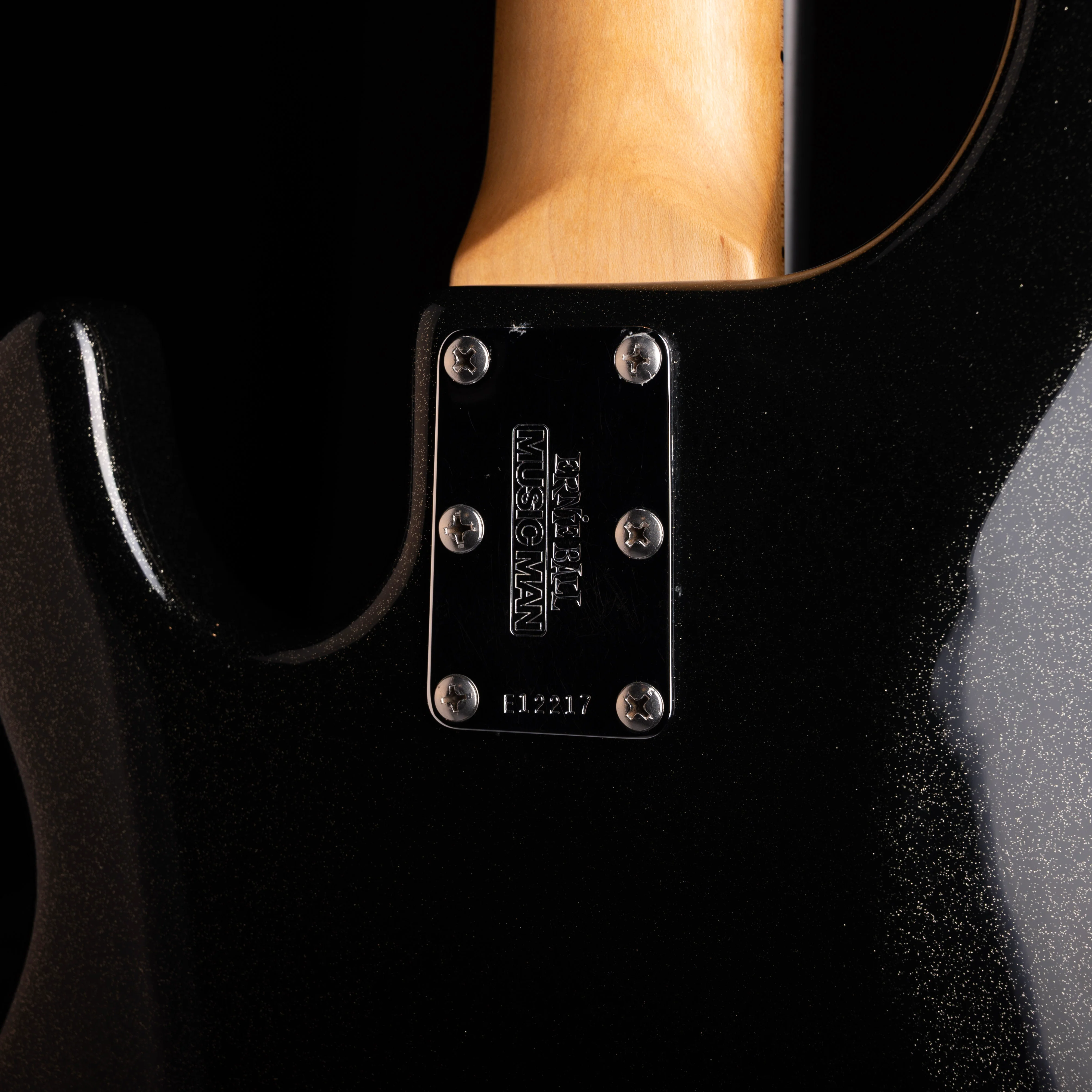 Pre-Owned 2000 Ernie Ball Music Man Sting Ray 5 H - Black Sparkle With OHSC - Image 12
