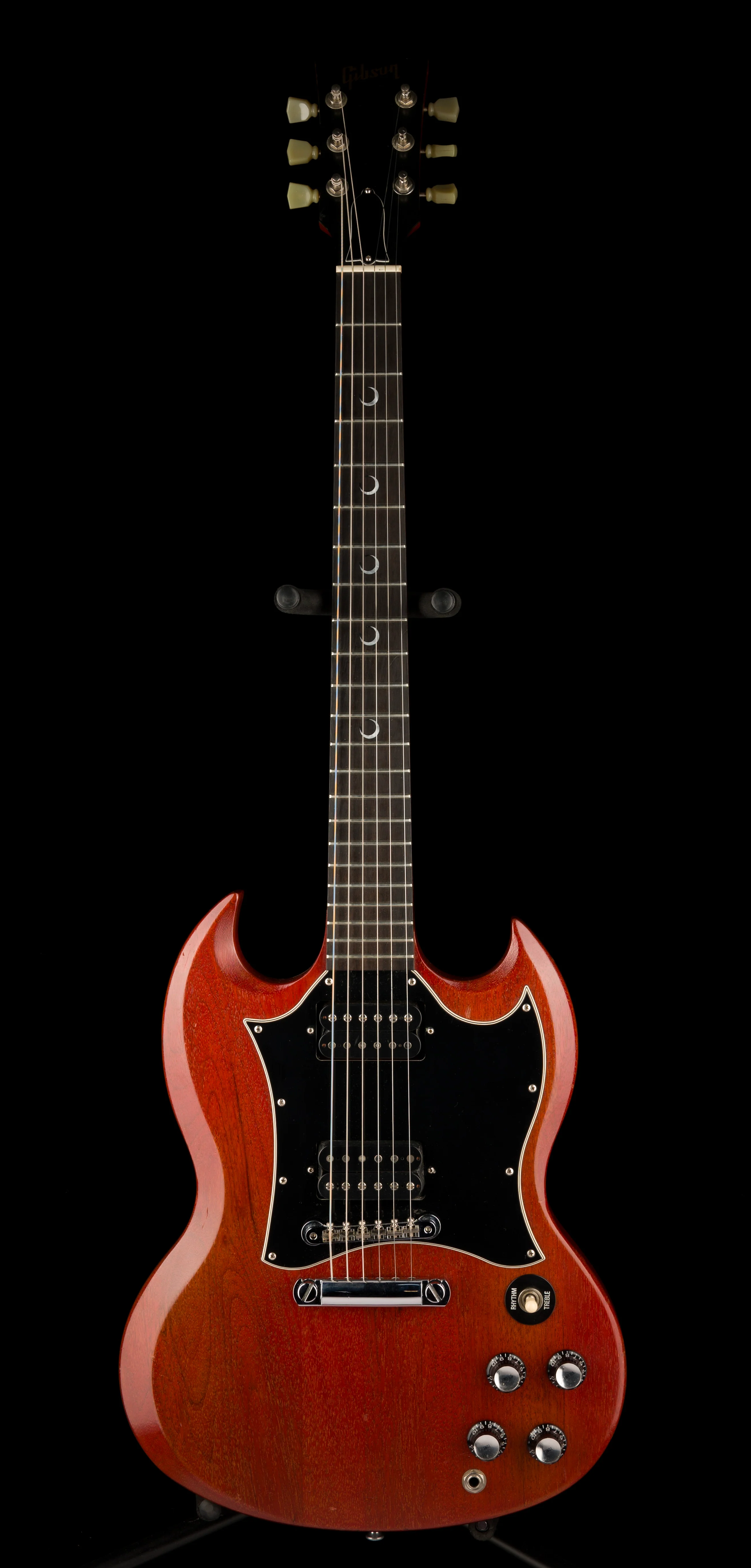 Pre Owned 2002 Gibson Crescent Moon SG Special Faded Cherry With Gig Bag - Image 2