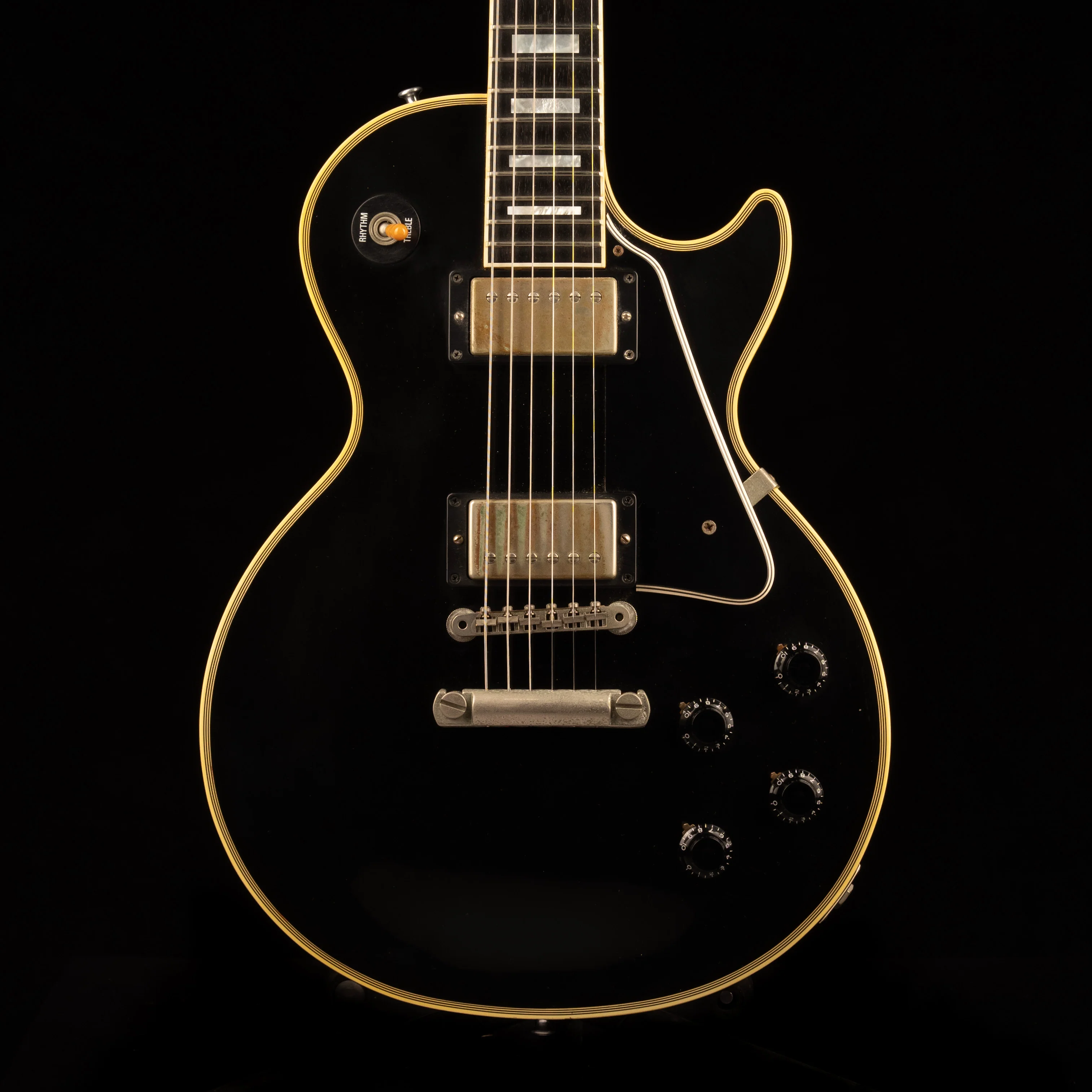 Pre Owned 2002 Gibson Custom Shop 1968 Reissue Les Paul Custom Ebony With OHSC