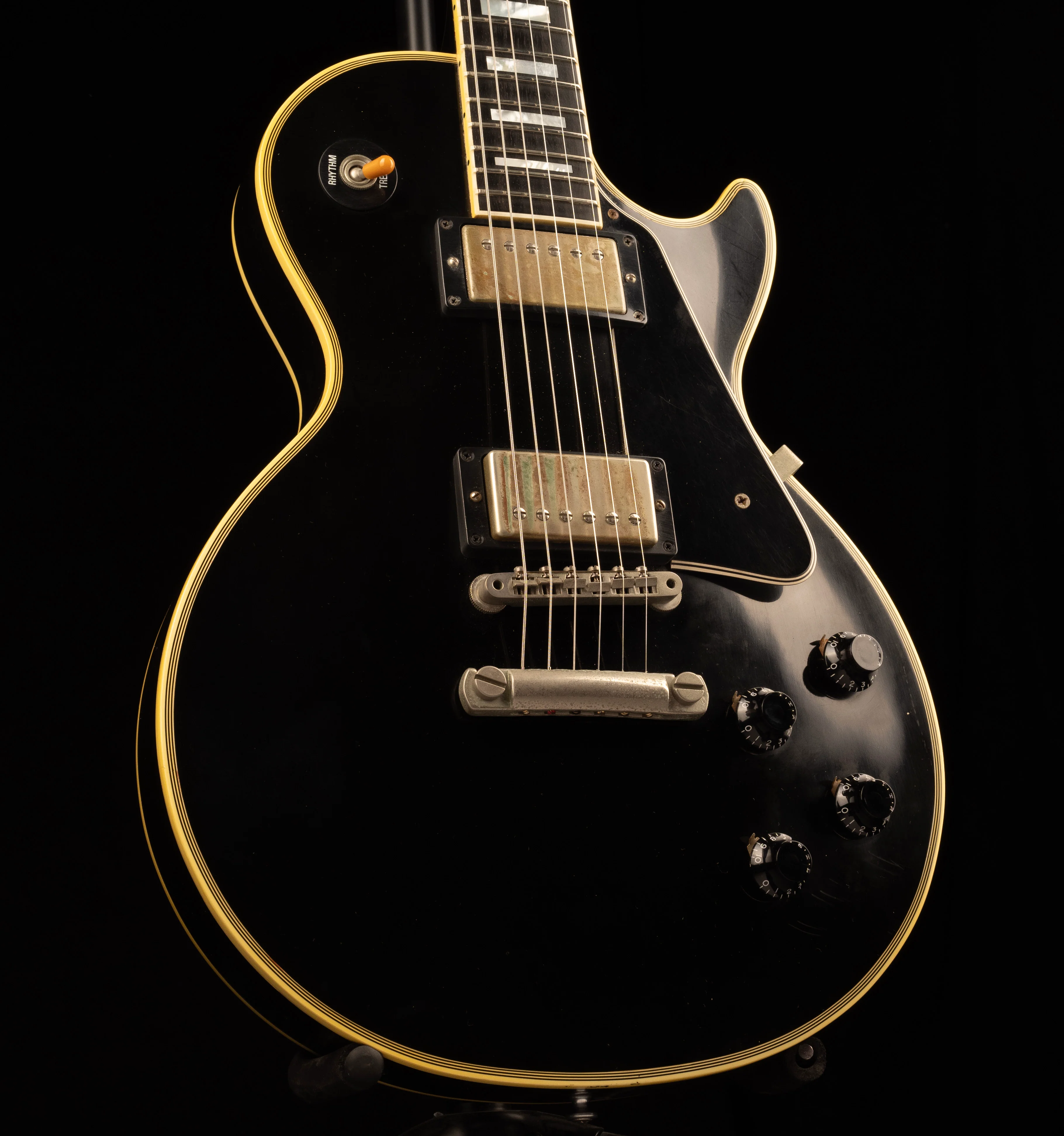 Pre Owned 2002 Gibson Custom Shop 1968 Reissue Les Paul Custom Ebony With OHSC - Image 3