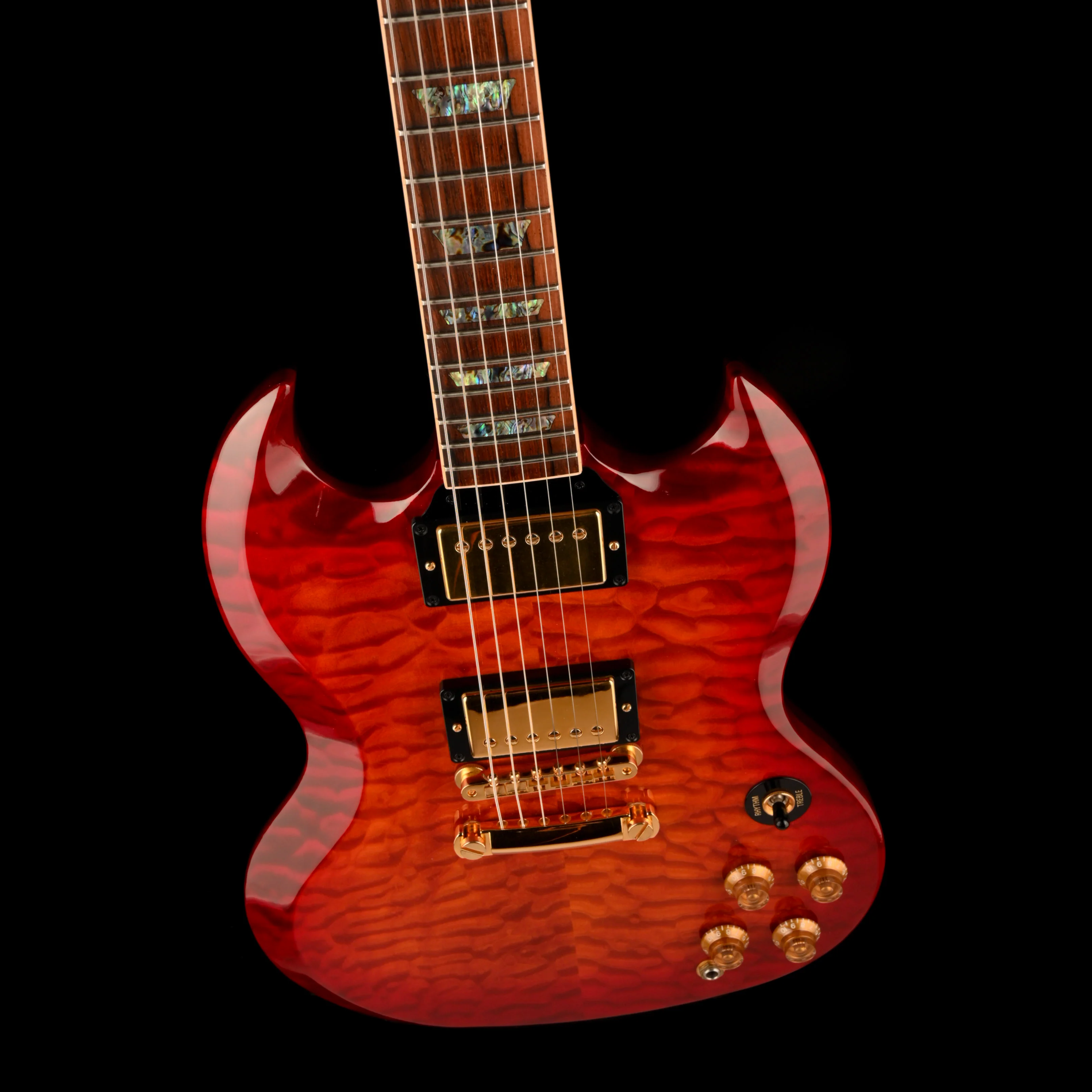Pre Owned 2004 Gibson Custom Shop SG Elegant Quilted Firemist With OHSC - Image 3