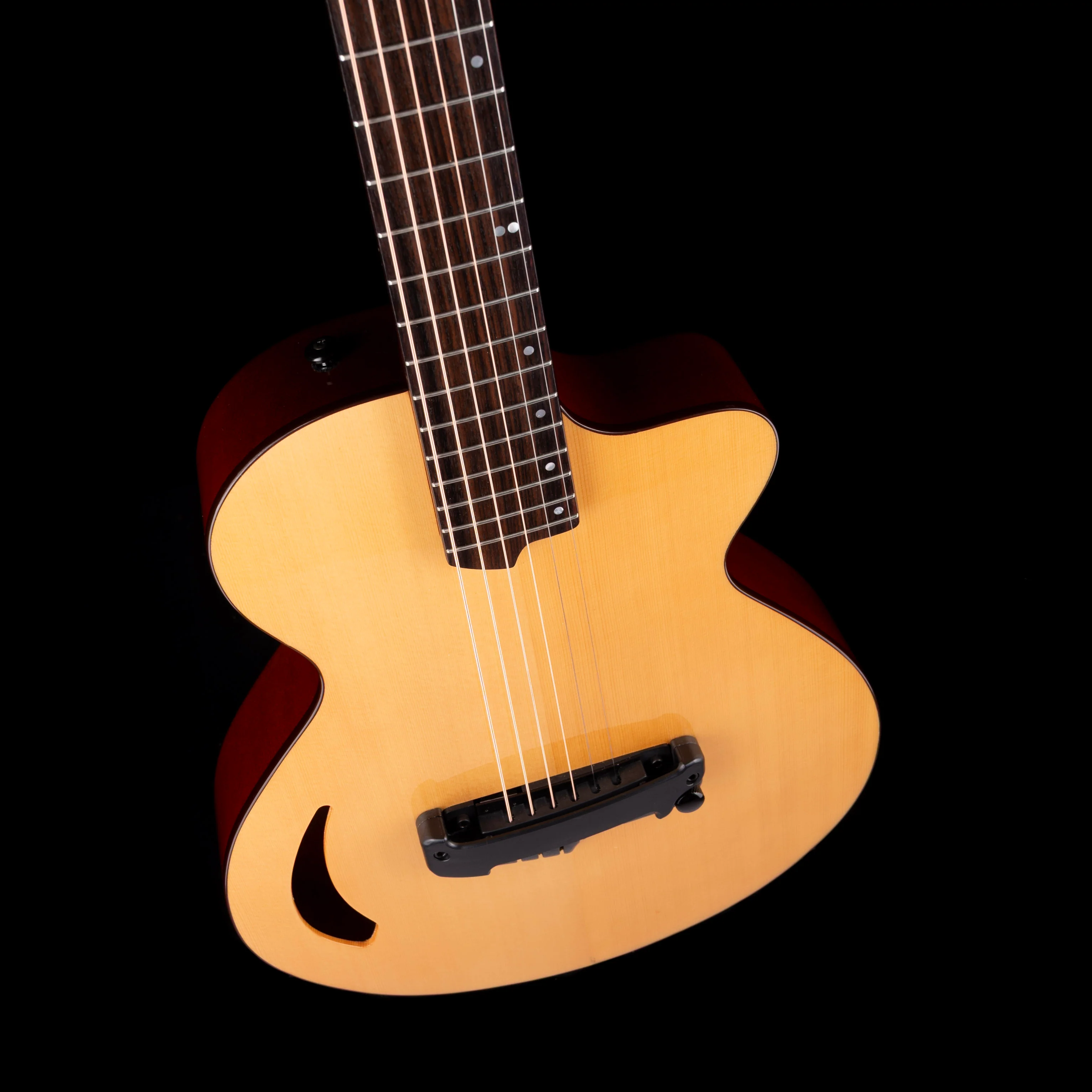 Pre Owned 2004 Willcox Guitars Lightwave Atlantis Thinline Natural Electric Guitar with Gig Bag - Image 3