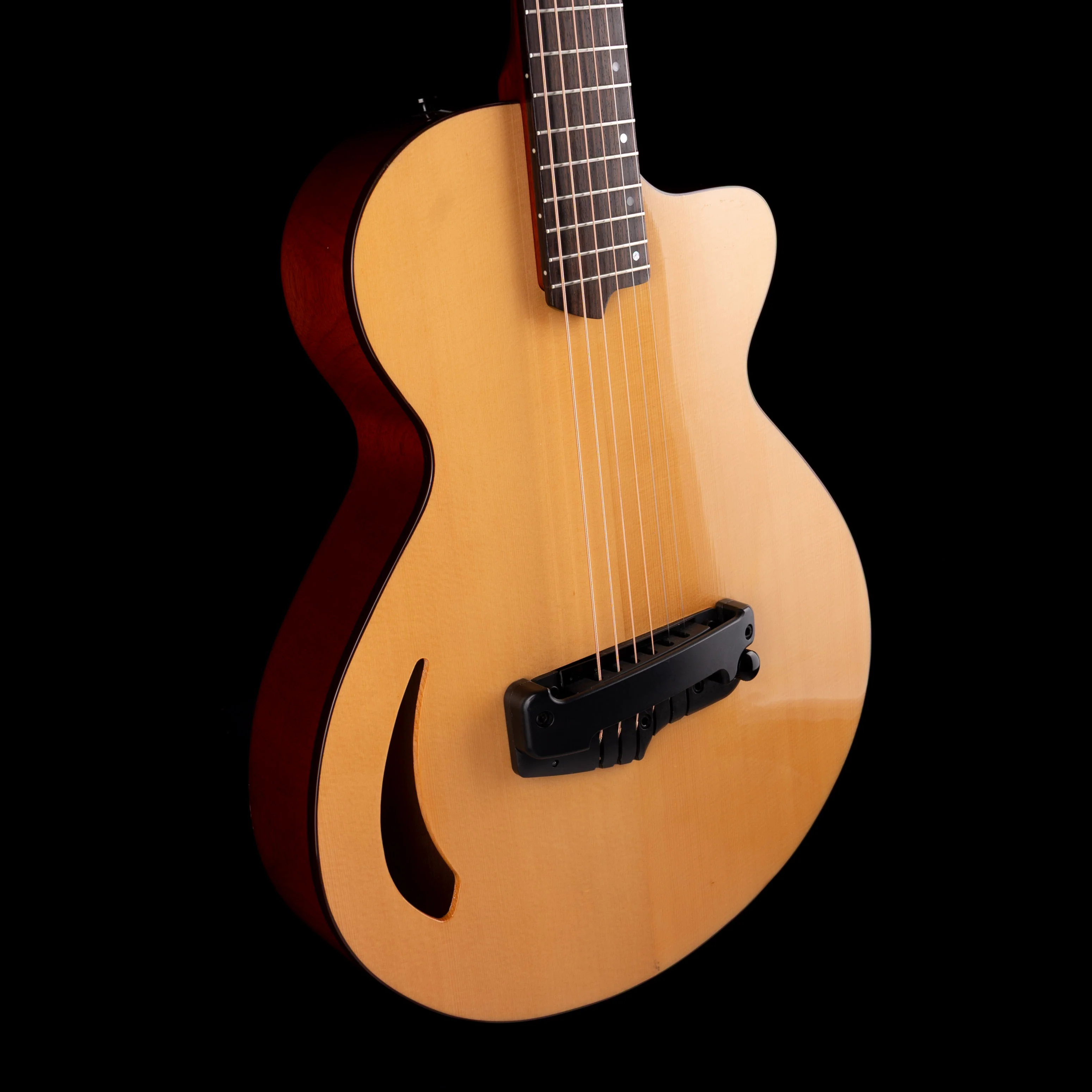 Pre Owned 2004 Willcox Guitars Lightwave Atlantis Thinline Natural Electric Guitar with Gig Bag - Image 6