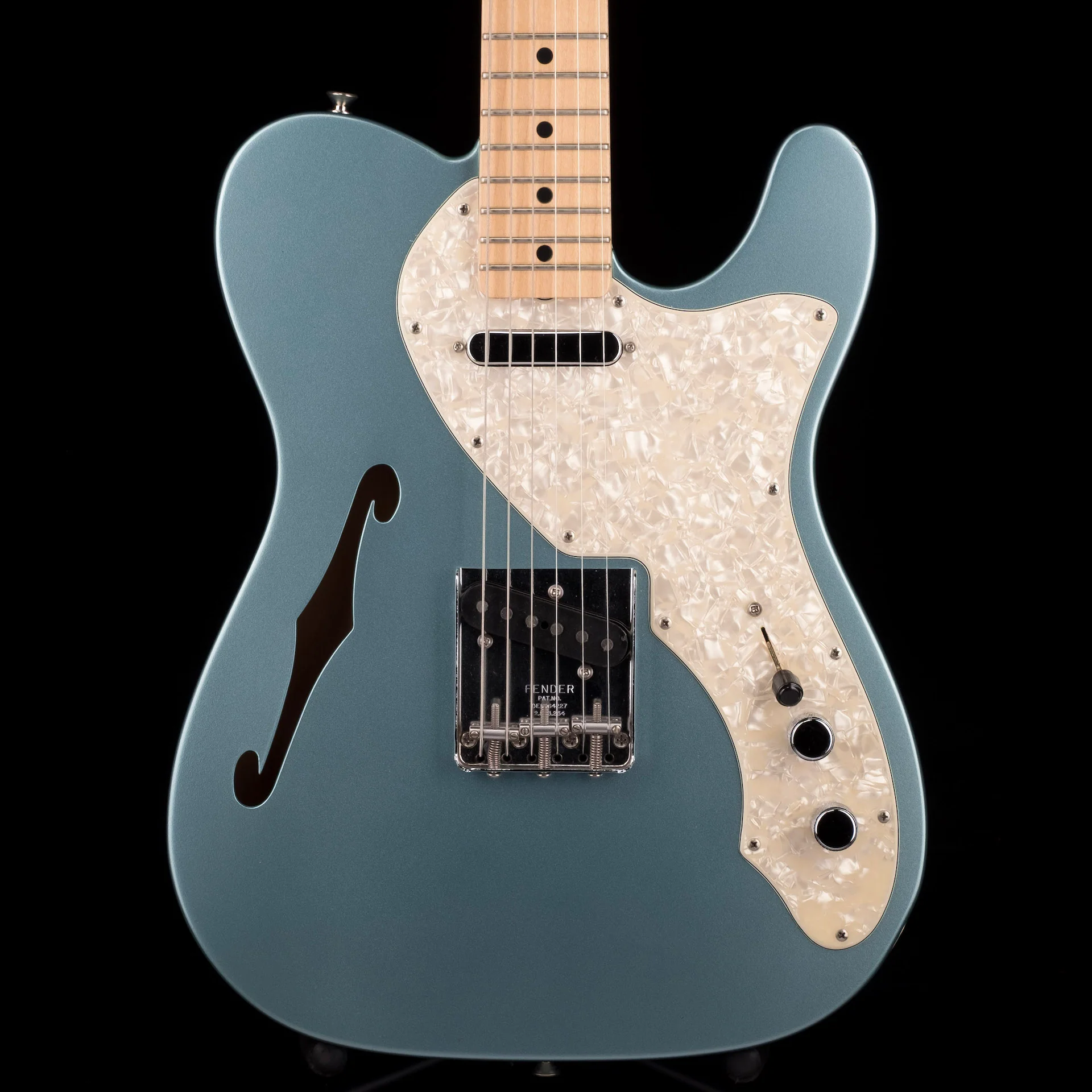 Pre Owned 2005 Fender Custom Shop 1969 Telecaster Thinline Firemist Silver With OHSC