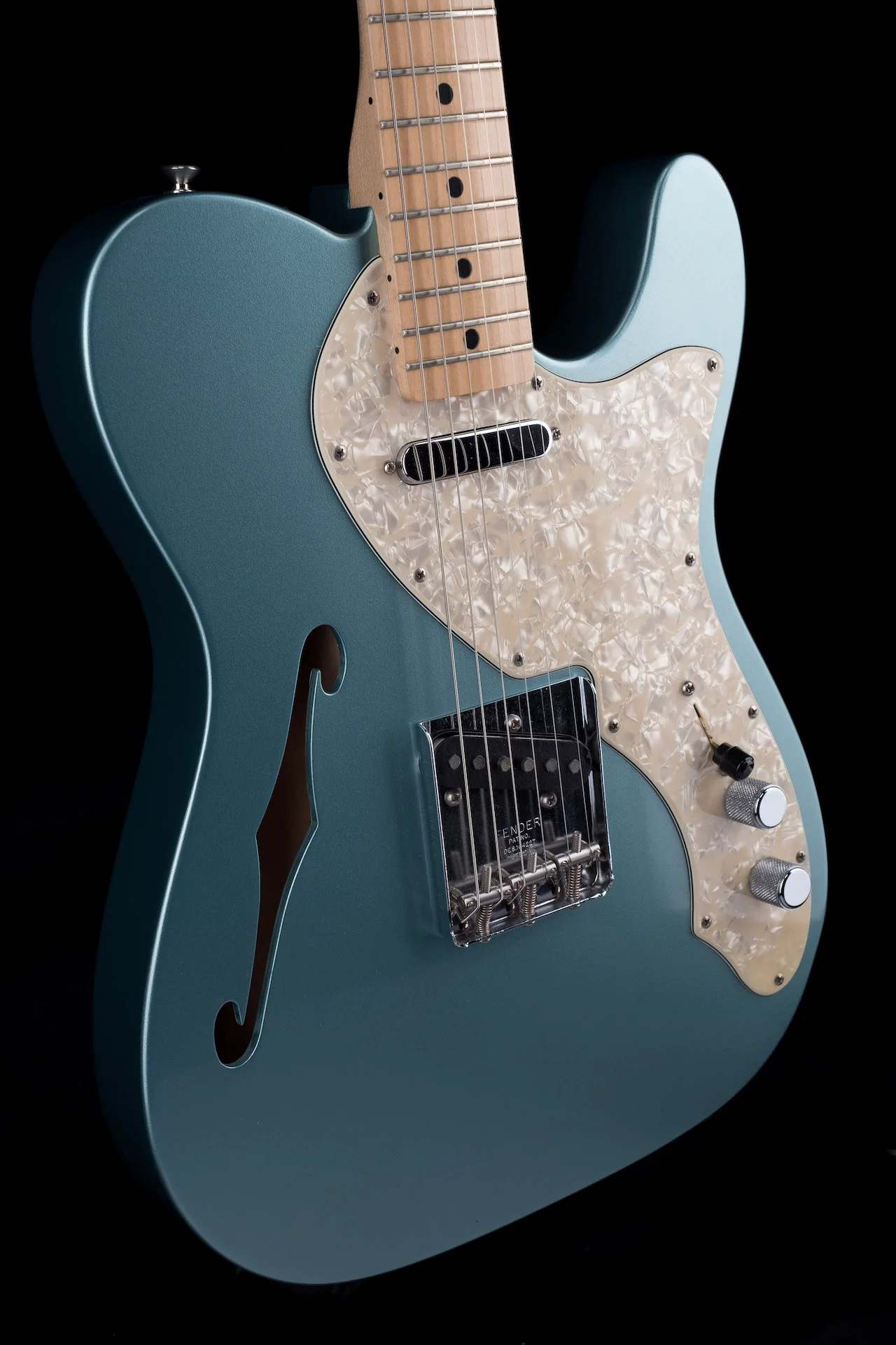 Pre Owned 2005 Fender Custom Shop 1969 Telecaster Thinline Firemist Silver With OHSC - Image 10