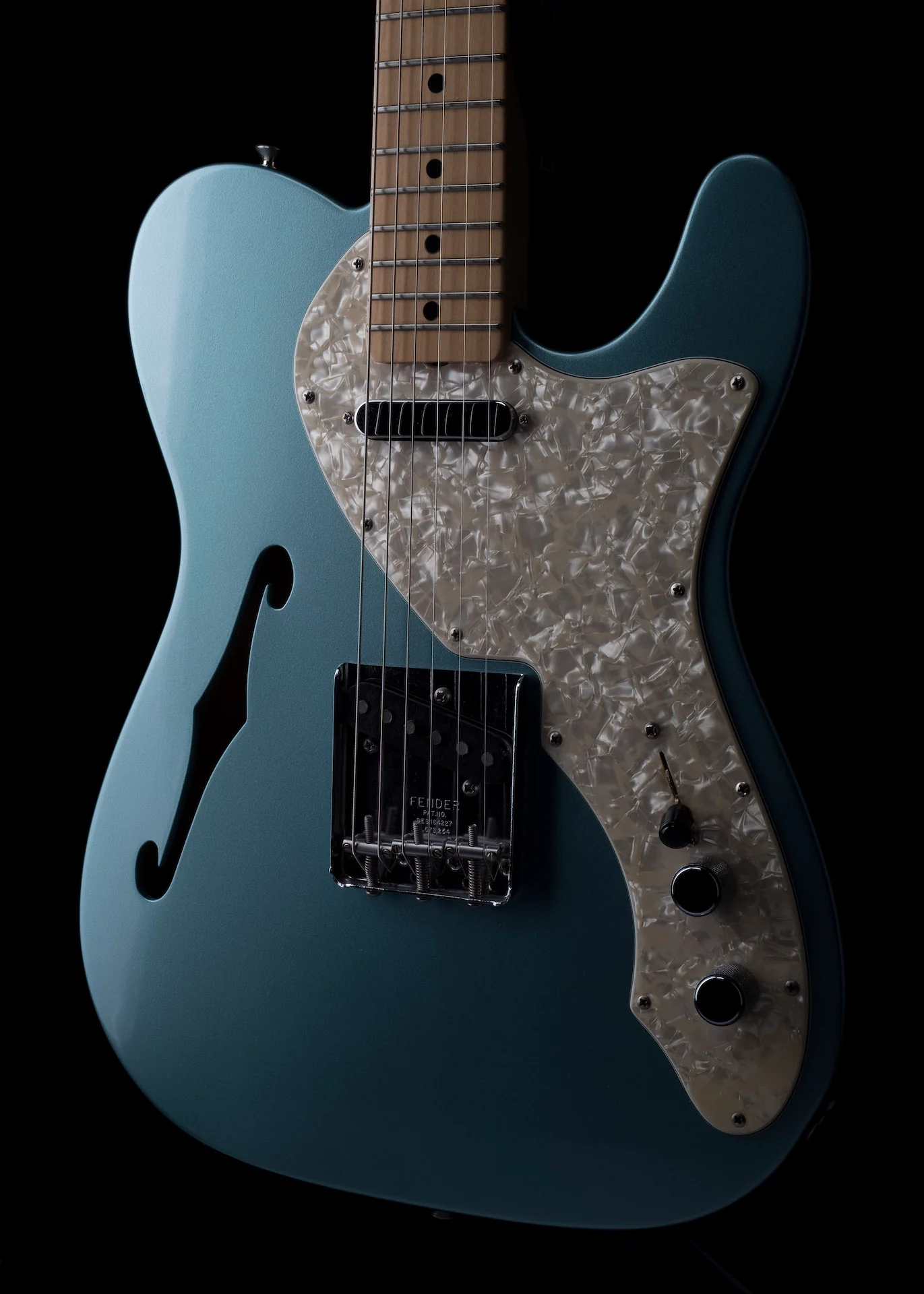 Pre Owned 2005 Fender Custom Shop 1969 Telecaster Thinline Firemist Silver With OHSC - Image 11