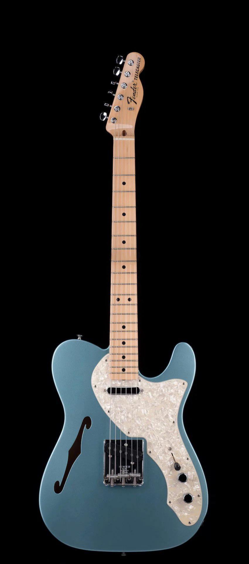 Pre Owned 2005 Fender Custom Shop 1969 Telecaster Thinline Firemist Silver With OHSC - Image 2