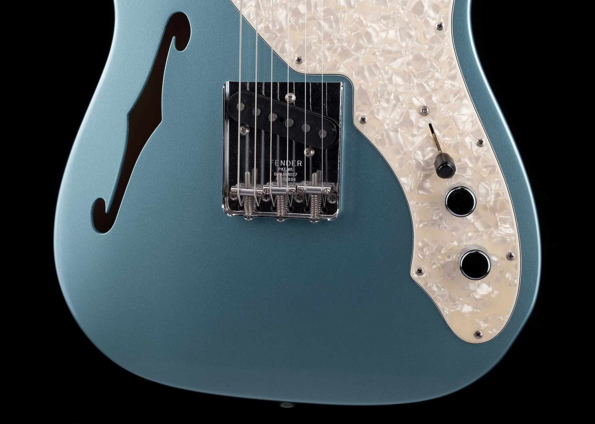 Pre Owned 2005 Fender Custom Shop 1969 Telecaster Thinline Firemist Silver With OHSC - Image 6