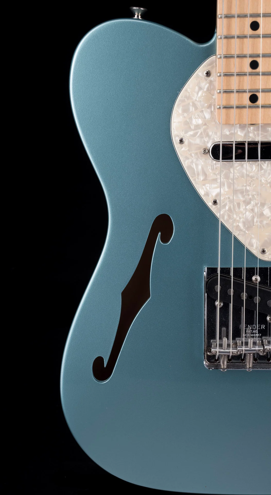 Pre Owned 2005 Fender Custom Shop 1969 Telecaster Thinline Firemist Silver With OHSC - Image 9