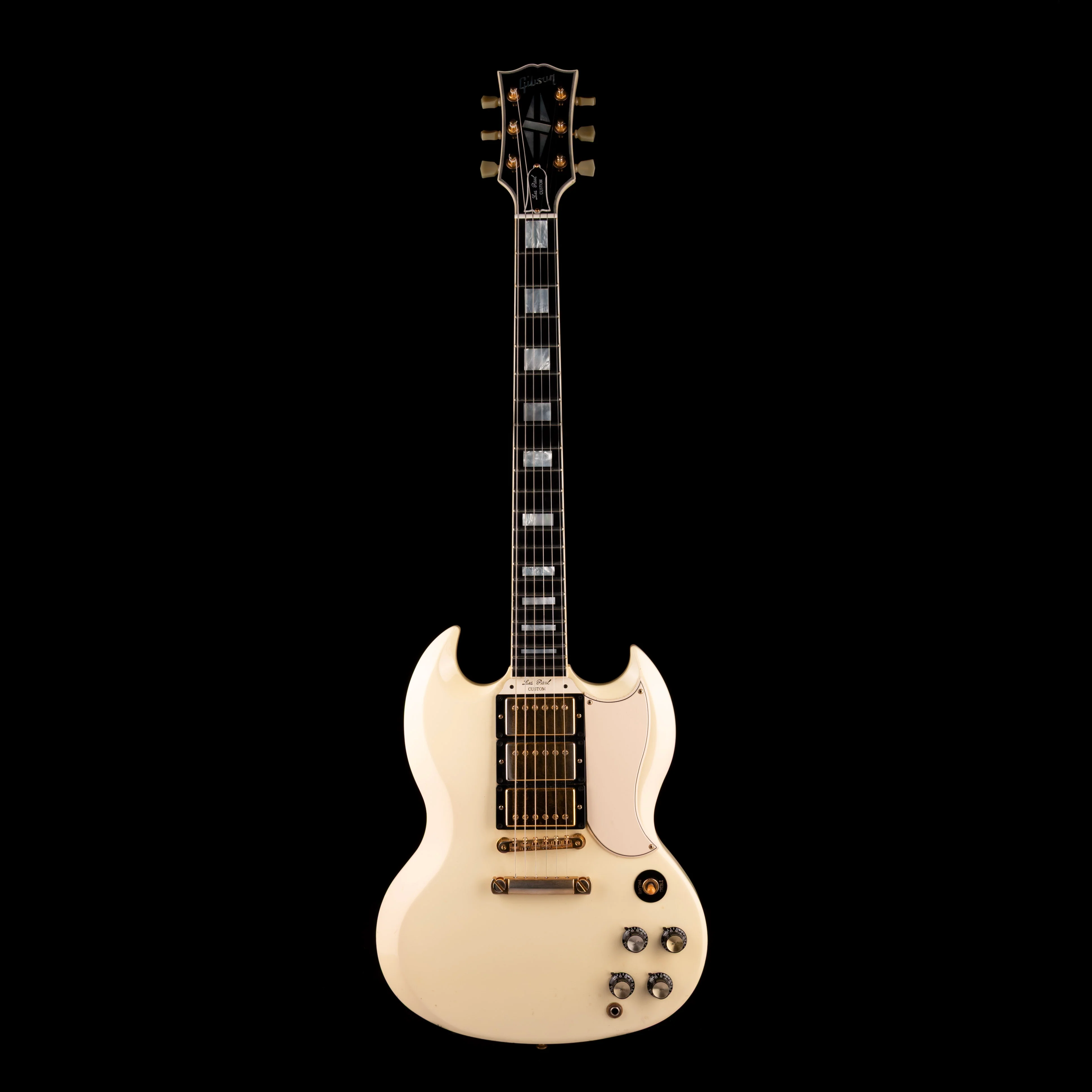 Pre Owned 2005 Gibson 1961 3-Pickup Les Paul Custom Classic White With OHSC - Image 2